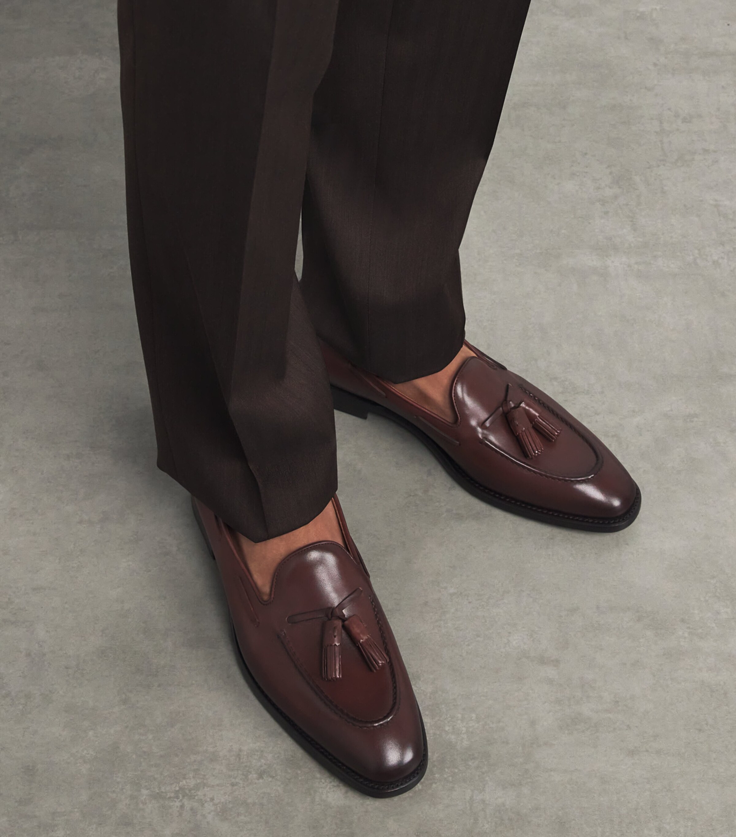 Leather Tasselled Loafers LUGGAGE BROWN Image 2