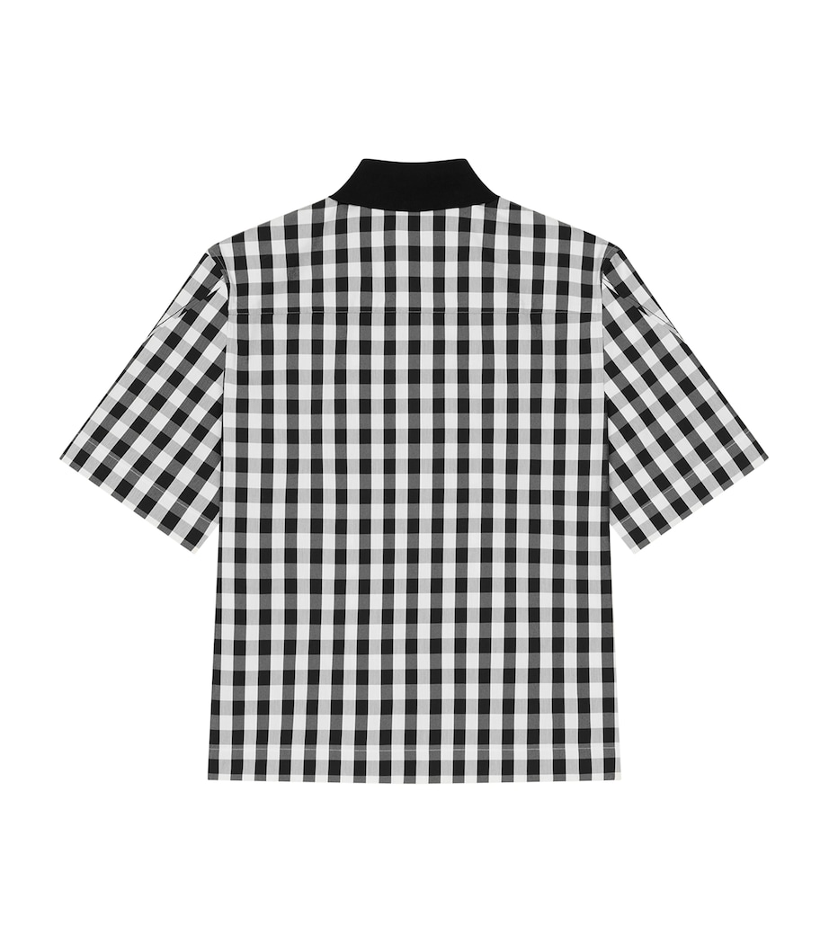Cotton-Blend Short-Sleeve Shirt BLACK/WHITE Image 2