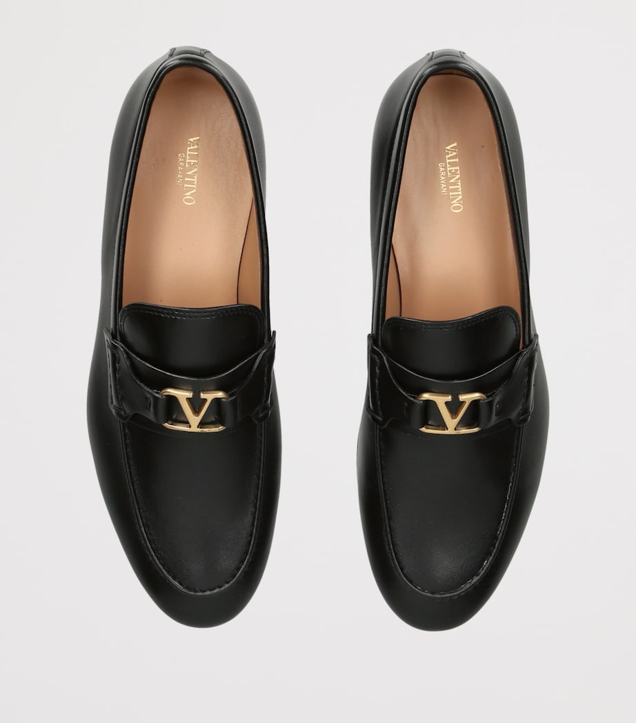 Valentino Garavani Leather VLogo Loafers Black Image 3