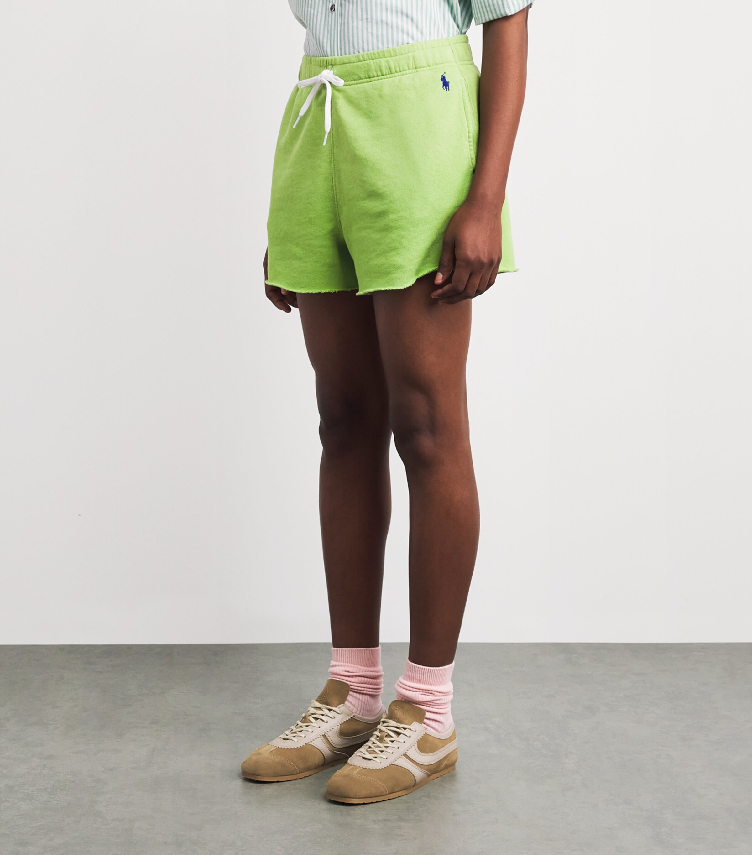 Polo Ralph Lauren Womens Fleece Cut-Off Shorts Parakeet Green Image 4