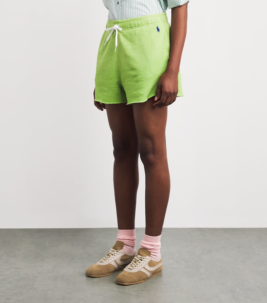 Polo Ralph Lauren Womens Fleece Cut-Off Shorts Parakeet Green Image 4