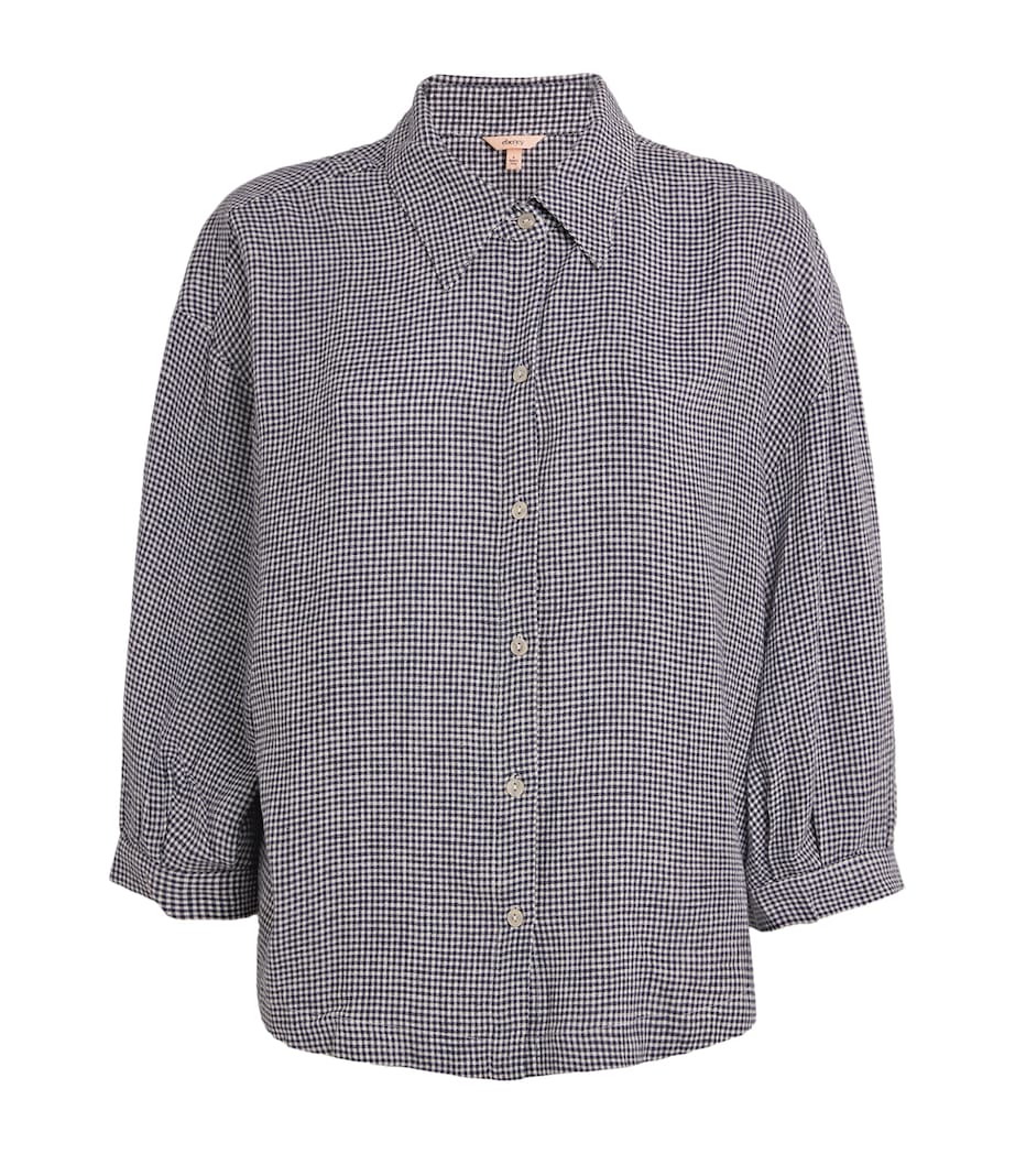 Linen-Blend Gingham Shirt GW/NA GINGHAM WHTE/N Image 1