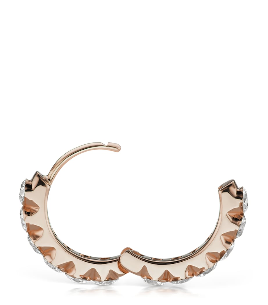 Rose Gold Invisible Set Large Diamond Eternity Hoop Earring (9.5mm) ROSE GOLD Image 4