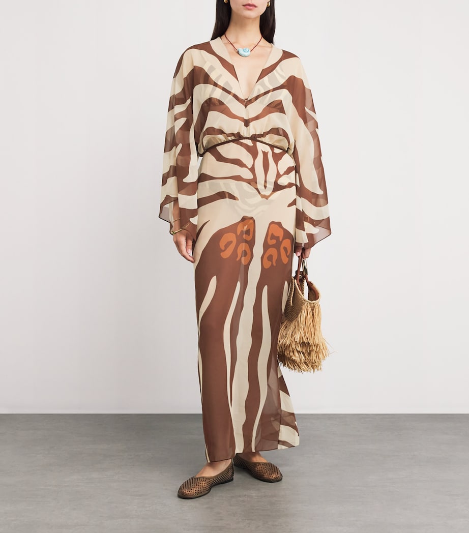 Printed Spiritual Healers Kaftan Maxi Dress DARK MOCCA/ECRU Image 2
