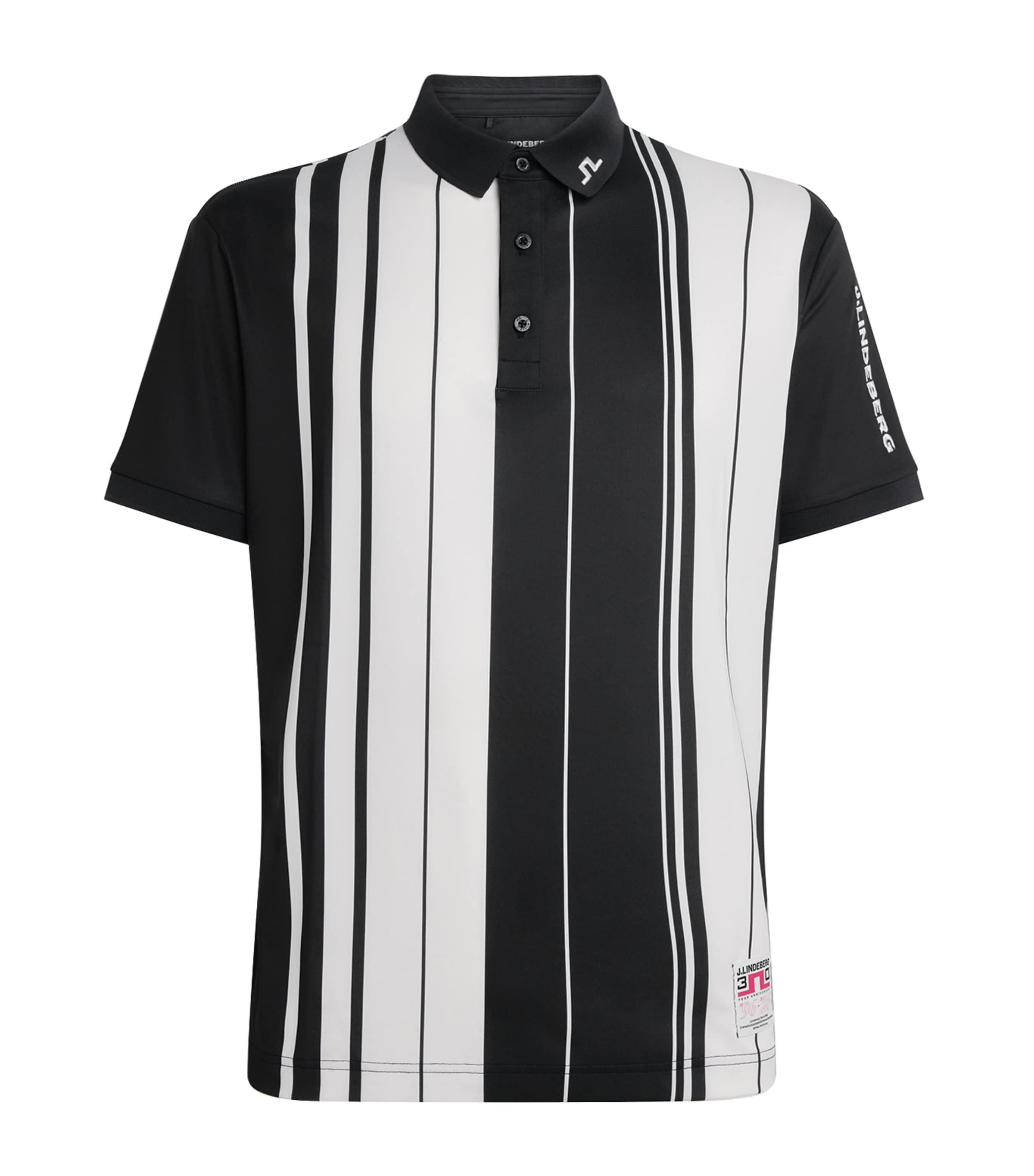 J Lindeberg Mens 30Y Tour Tech Stripe Polo Shirt Stripe Image 1