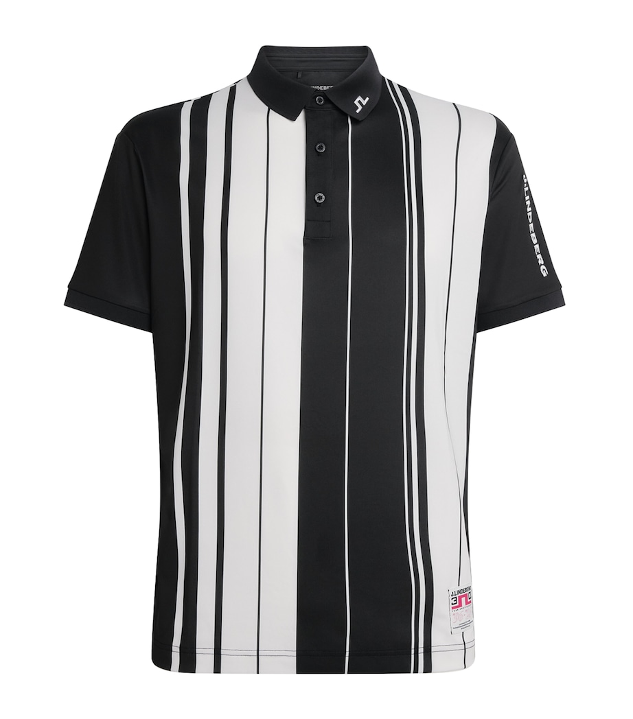 J Lindeberg Mens 30Y Tour Tech Stripe Polo Shirt Stripe Image 1