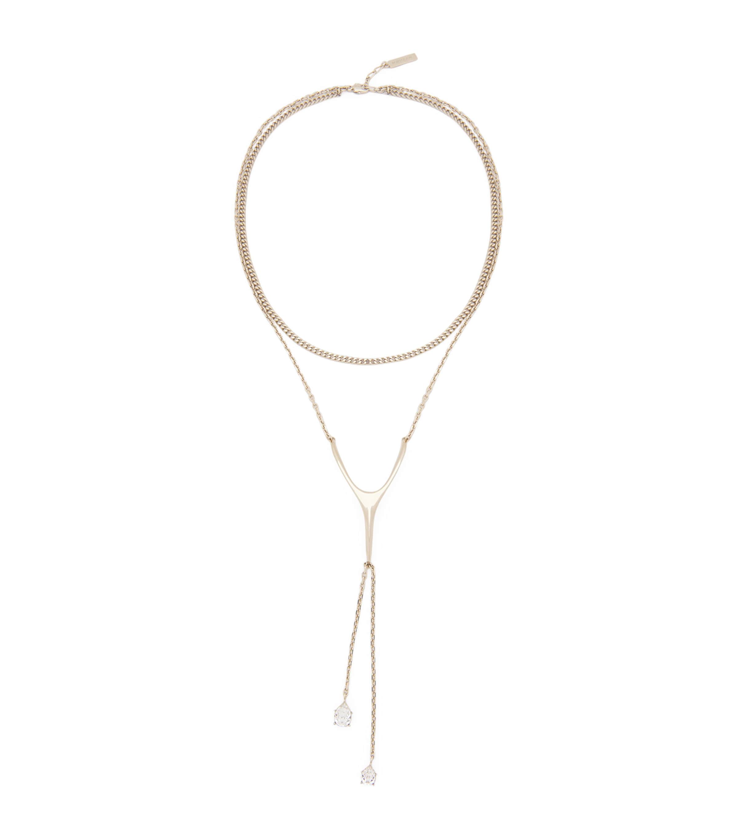 McQueen Embellished Wishbone Necklace Image 1