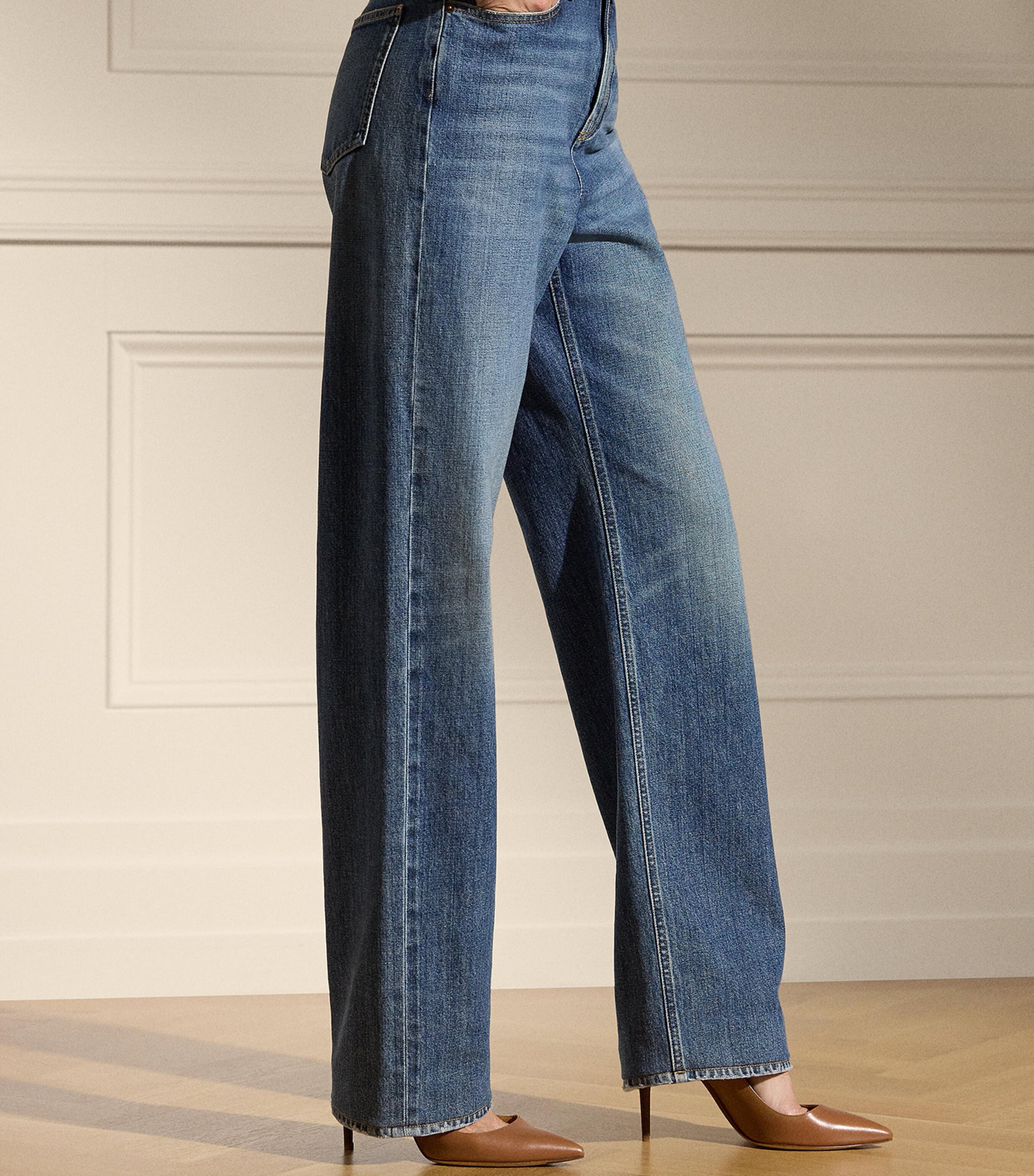 Novah Wide-Leg High-Rise Jeans BLUE WASH Image 5
