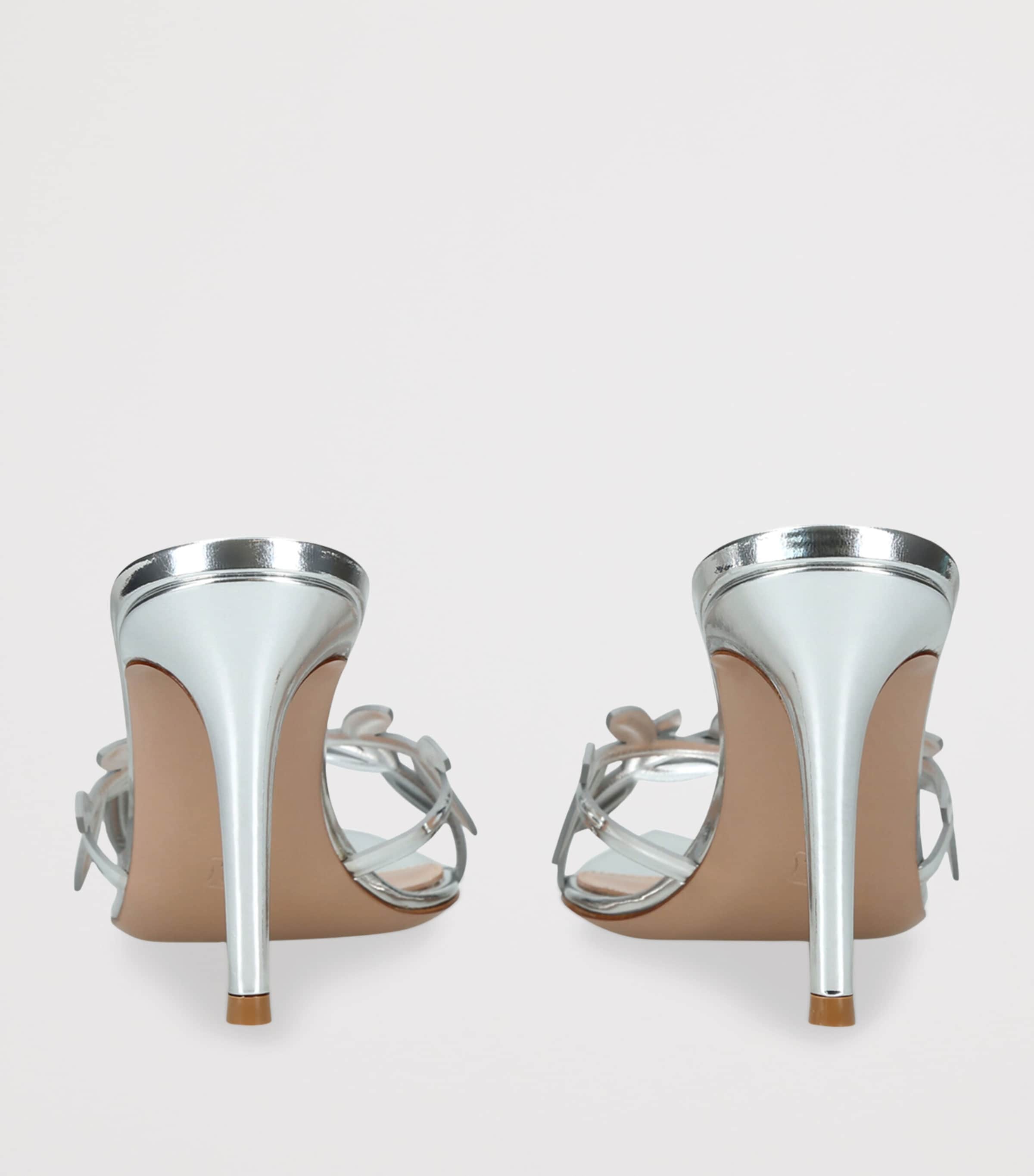 Gianvito Rossi Leather Flavia Heeled Sandals 85 Silver Image 4