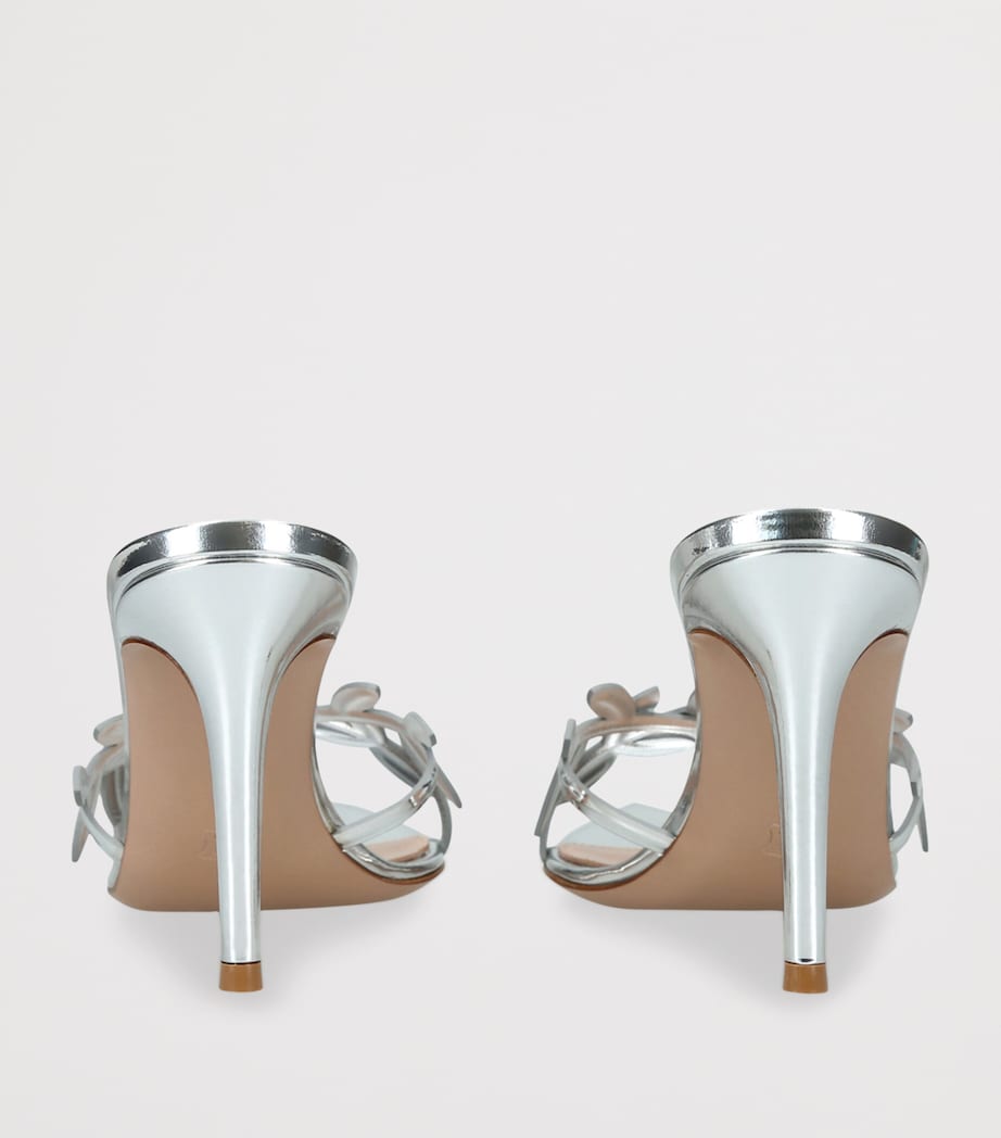 Gianvito Rossi Leather Flavia Heeled Sandals 85 Silver Image 4