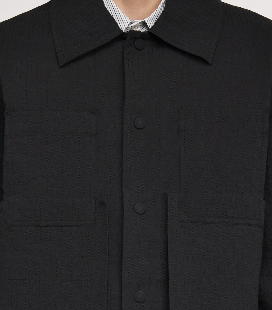Cotton Embroidered Worker Jacket BLACK Image 6