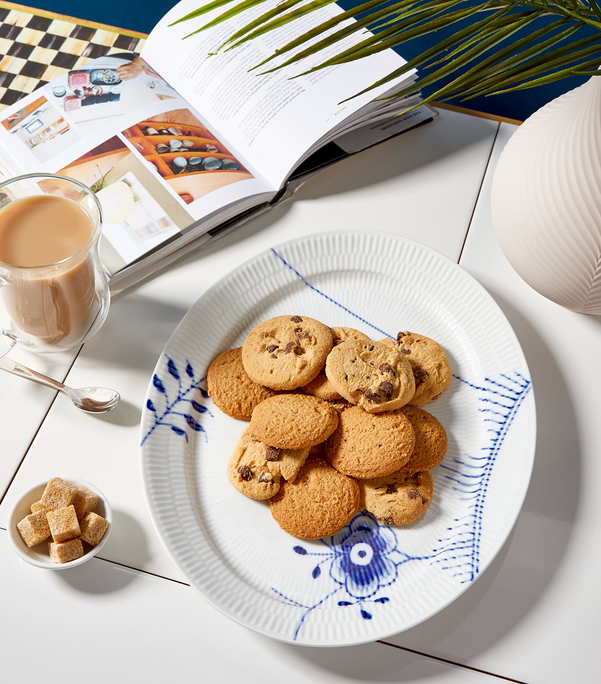 Blue Fluted Mega Oval Dish (36.5cm) BLUE Image 4
