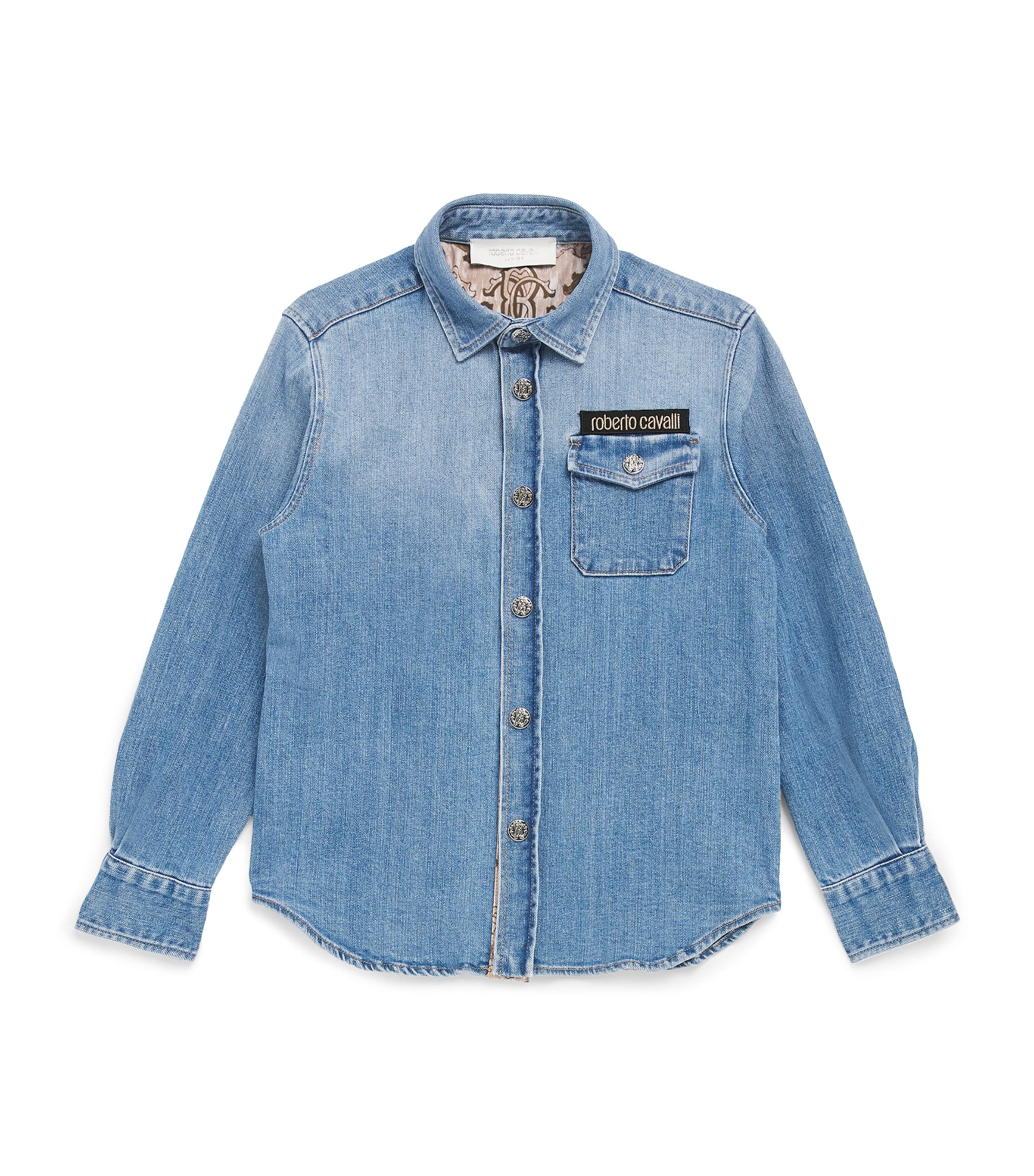 ROBERTO CAVALLI JUNIOR STRETCH-DENIM SHIRT 