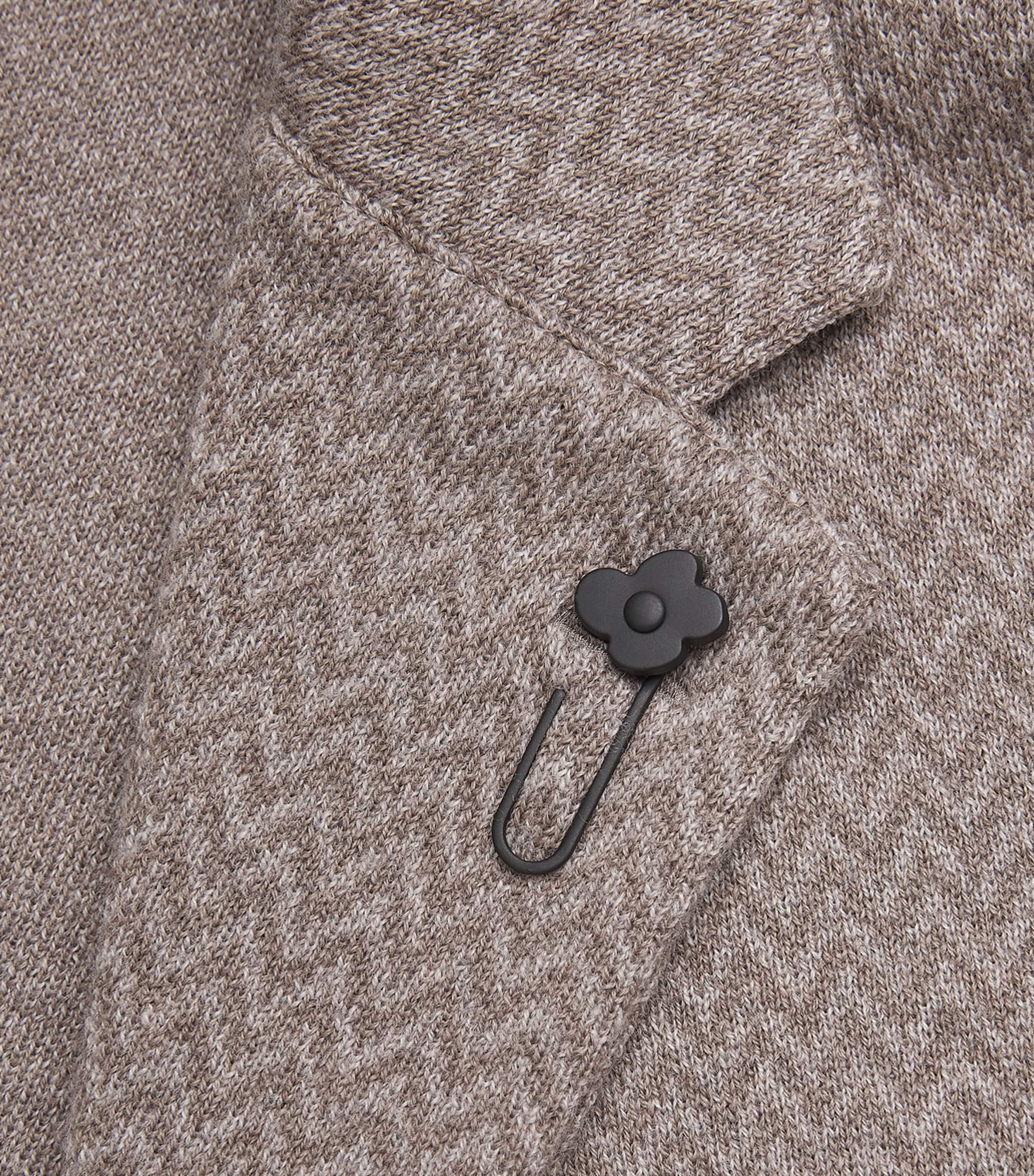 Lardini Mens Virgin Wool Knitted Blazer Chvrn Lght Beige Image 6