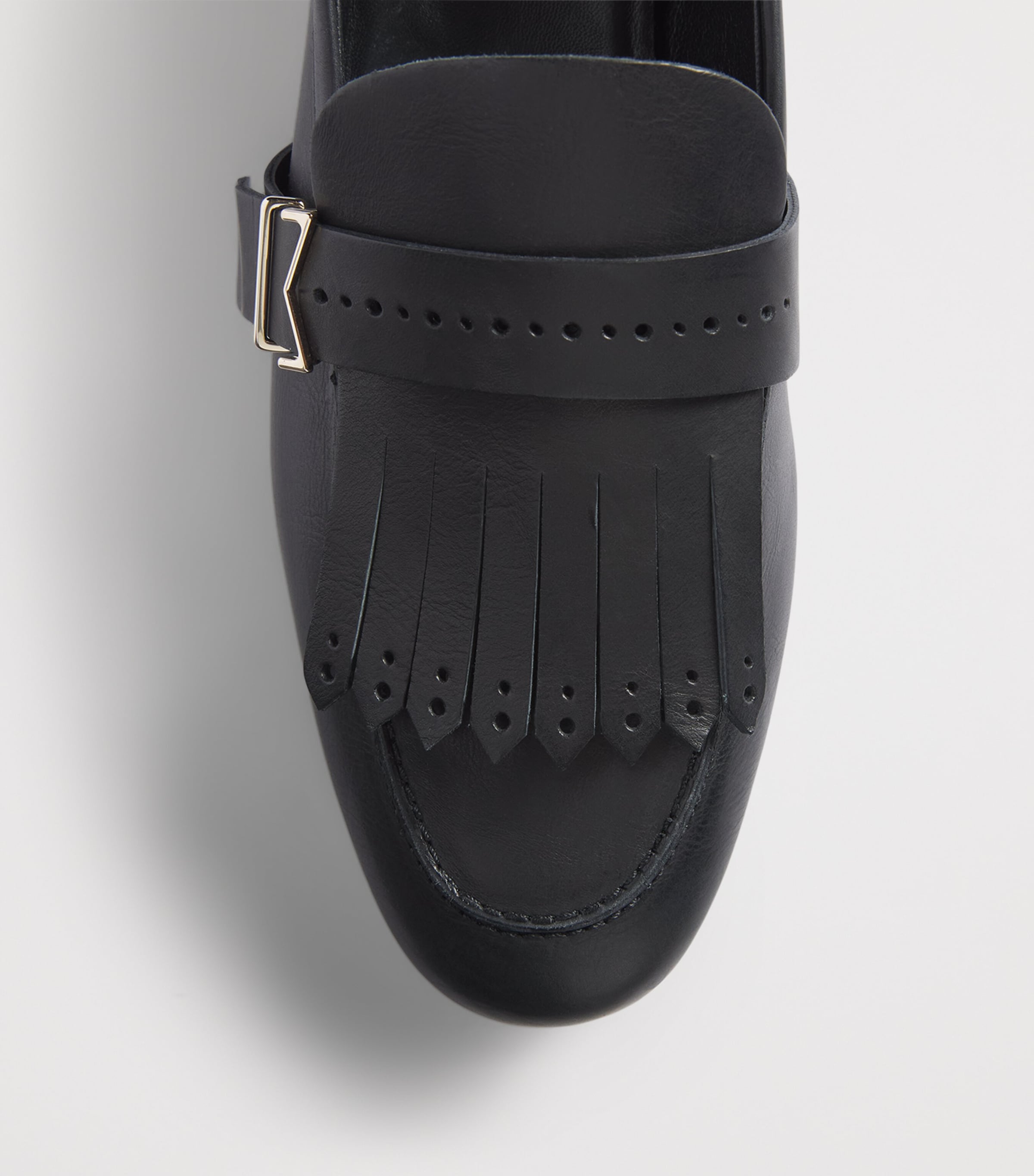 Max Mara Leather Fringe Loafers Black Image 6