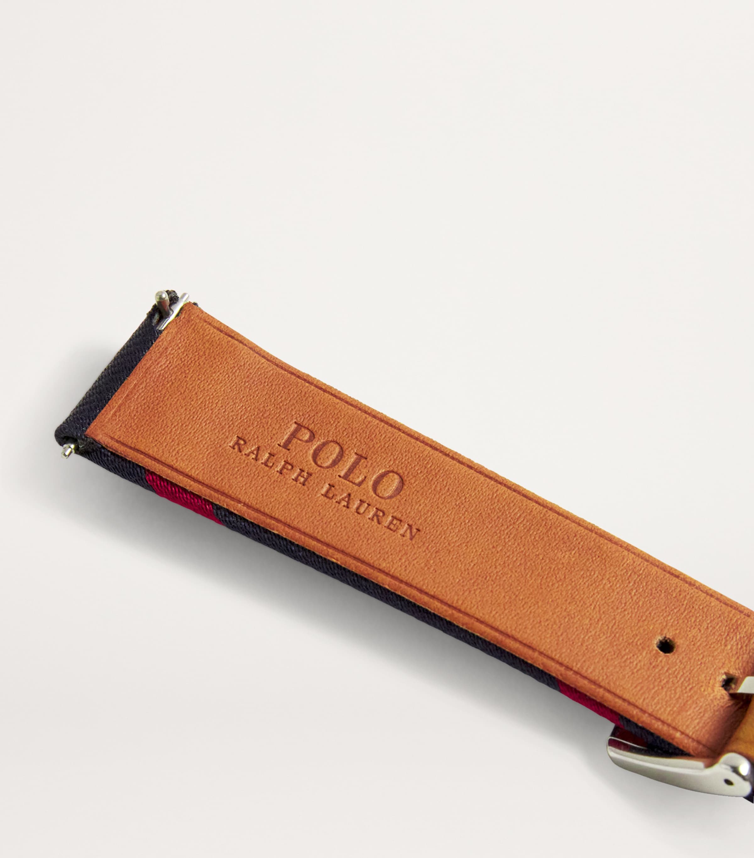 Polo Ralph Lauren Silk Stripe Watch Strap N/red Stripe Image 2