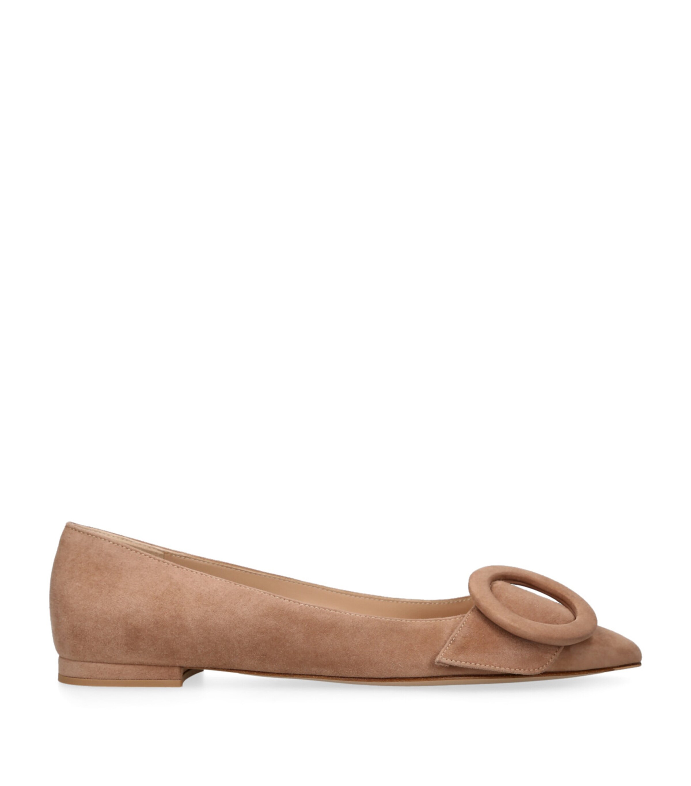 Gianvito Rossi Suede Ballet Flats In Brown