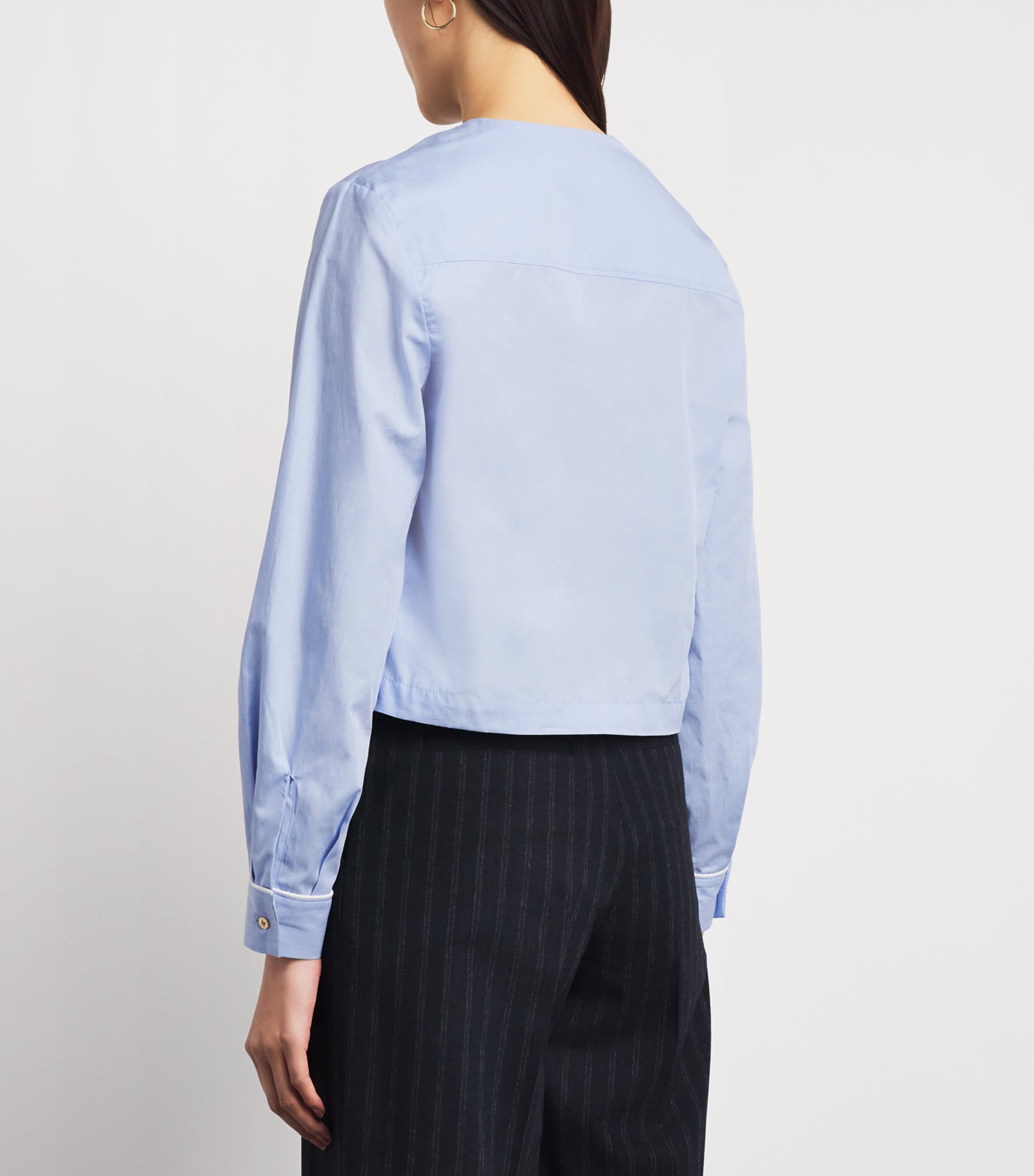 Claudie Pierlot Womens Cotton Poplin Shirt Sky Blue Image 5