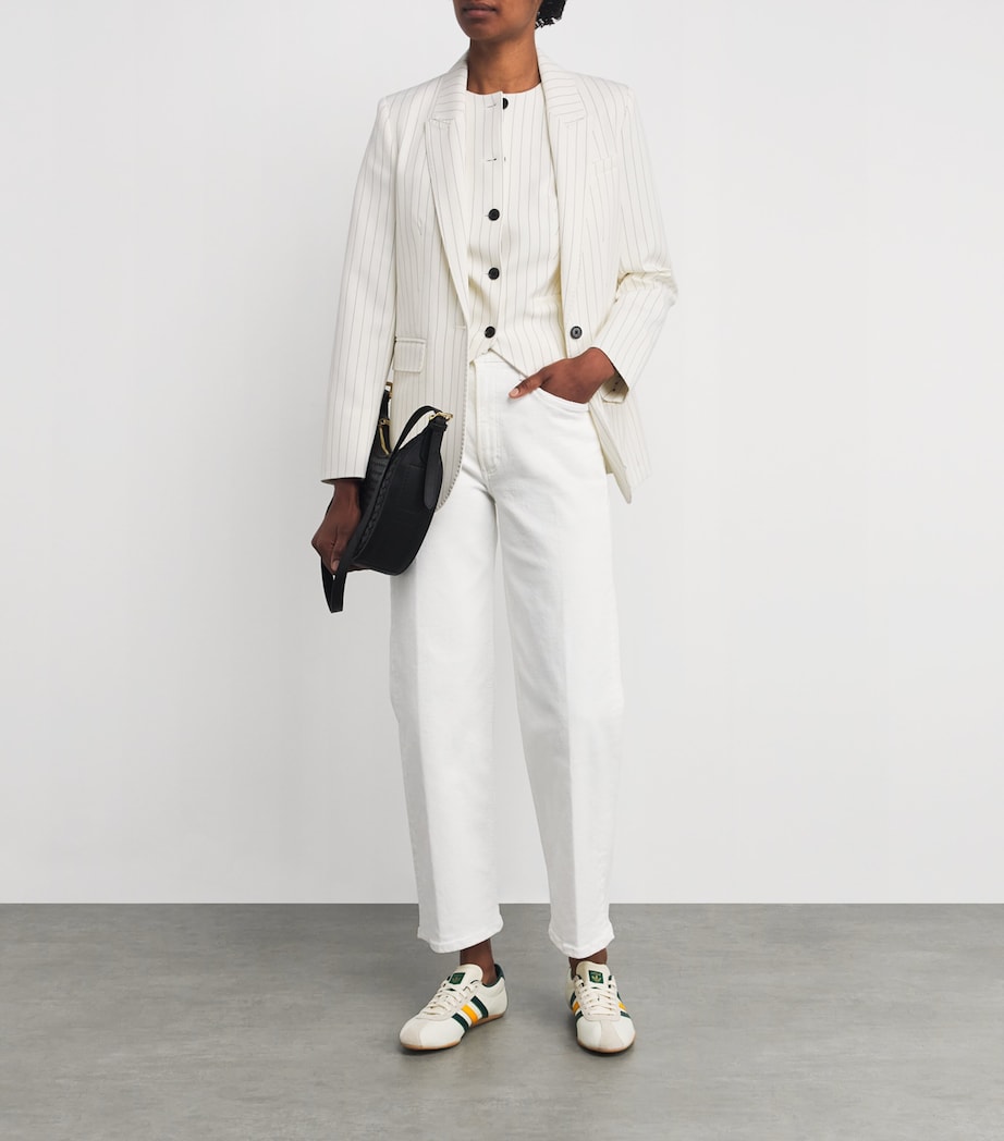 Pinstripe Single-Breasted Blazer IVORY/BLACK Image 2