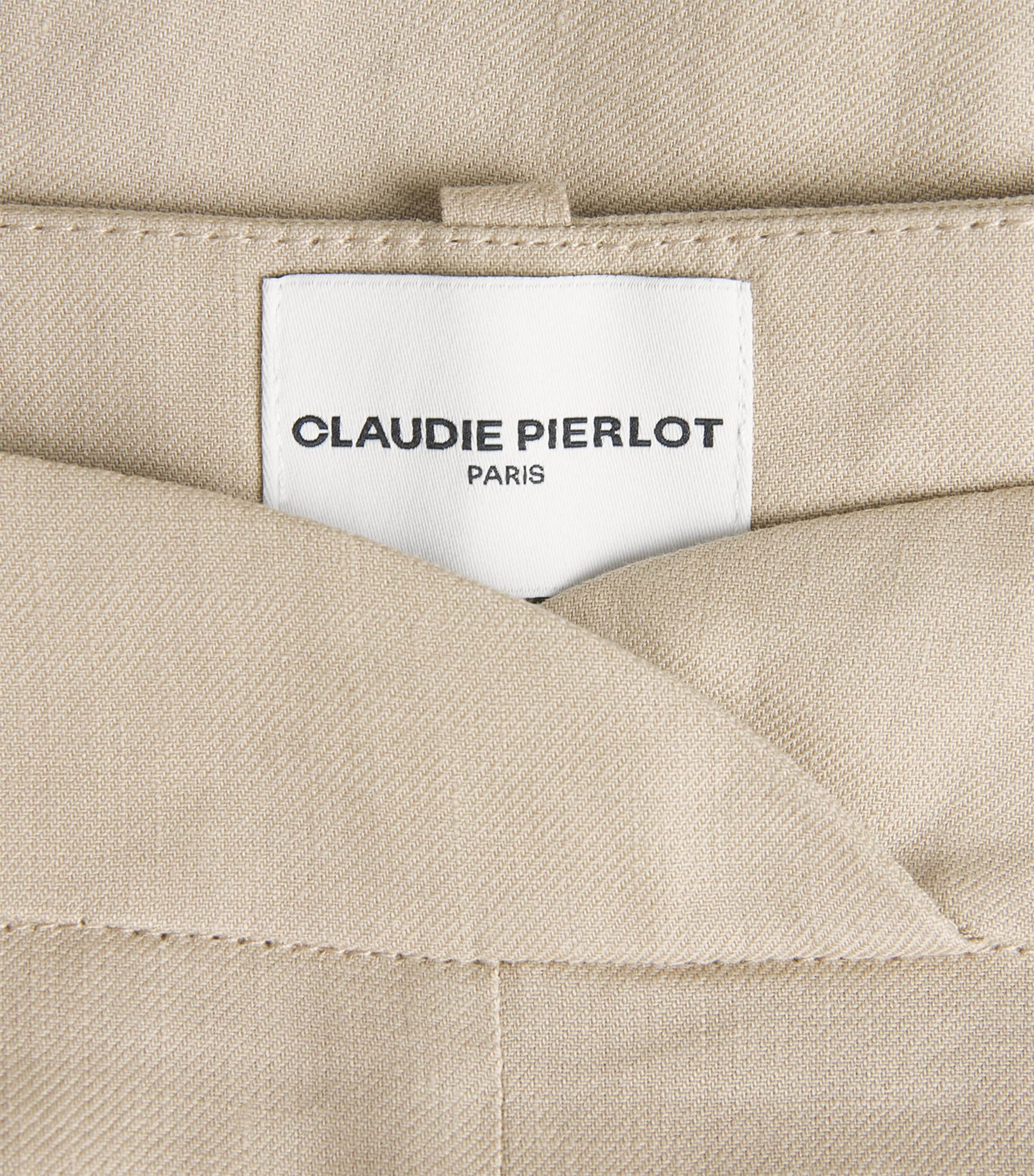 Claudie Pierlot Womens Linen-Blend Wide-Leg Bermuda Shorts Sand Image 6