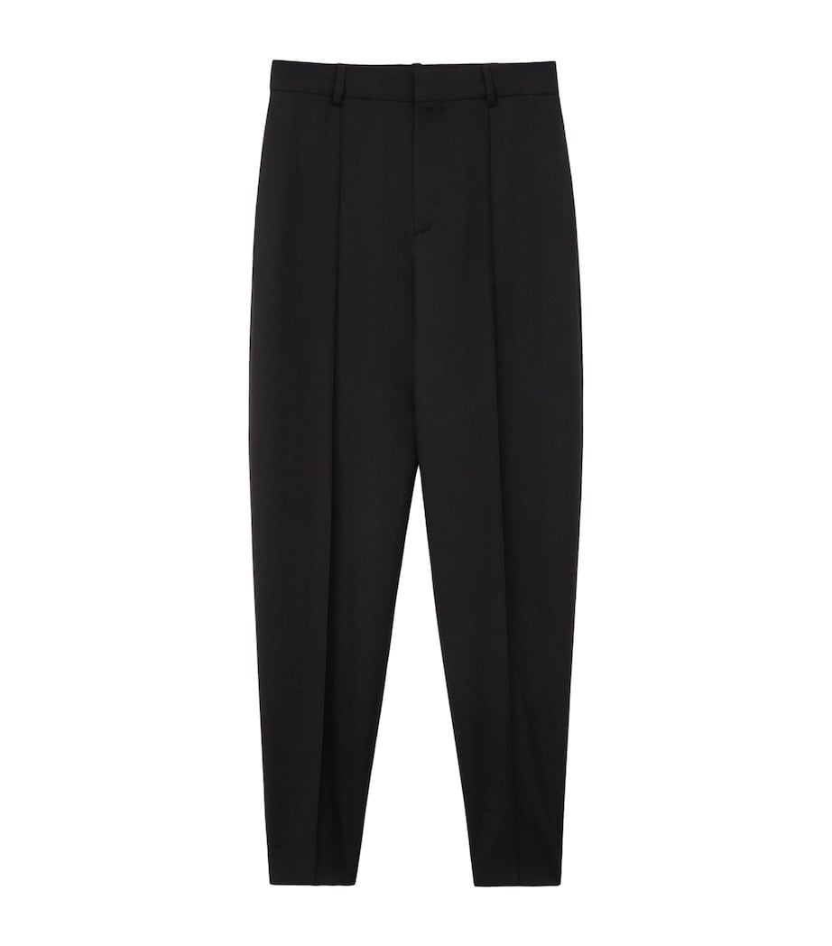 LOEWE Womens Wool-Blend Tapered Trousers Black Image 1