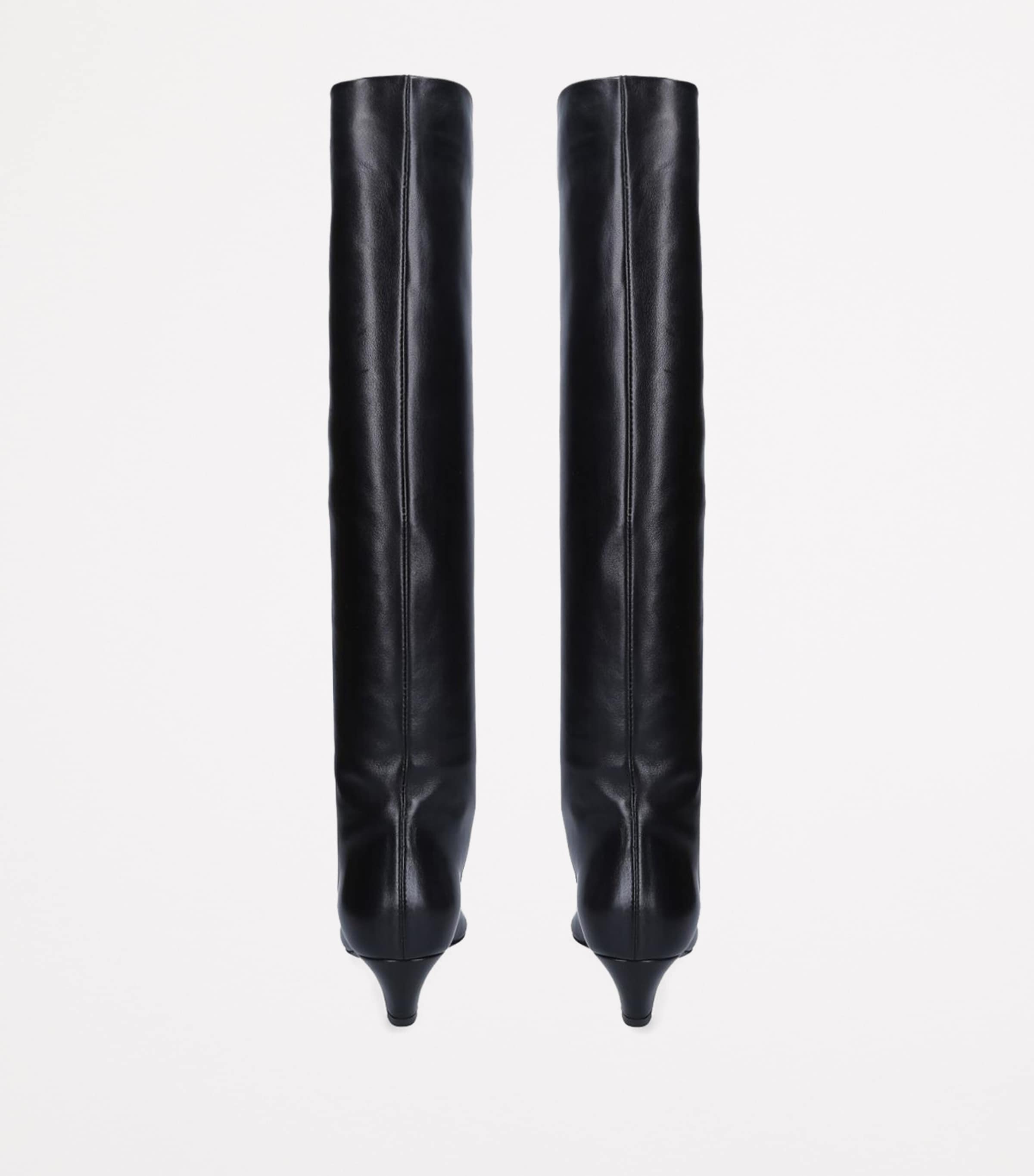 Leather Davis Knee-High Boots 40 BLACK Image 2