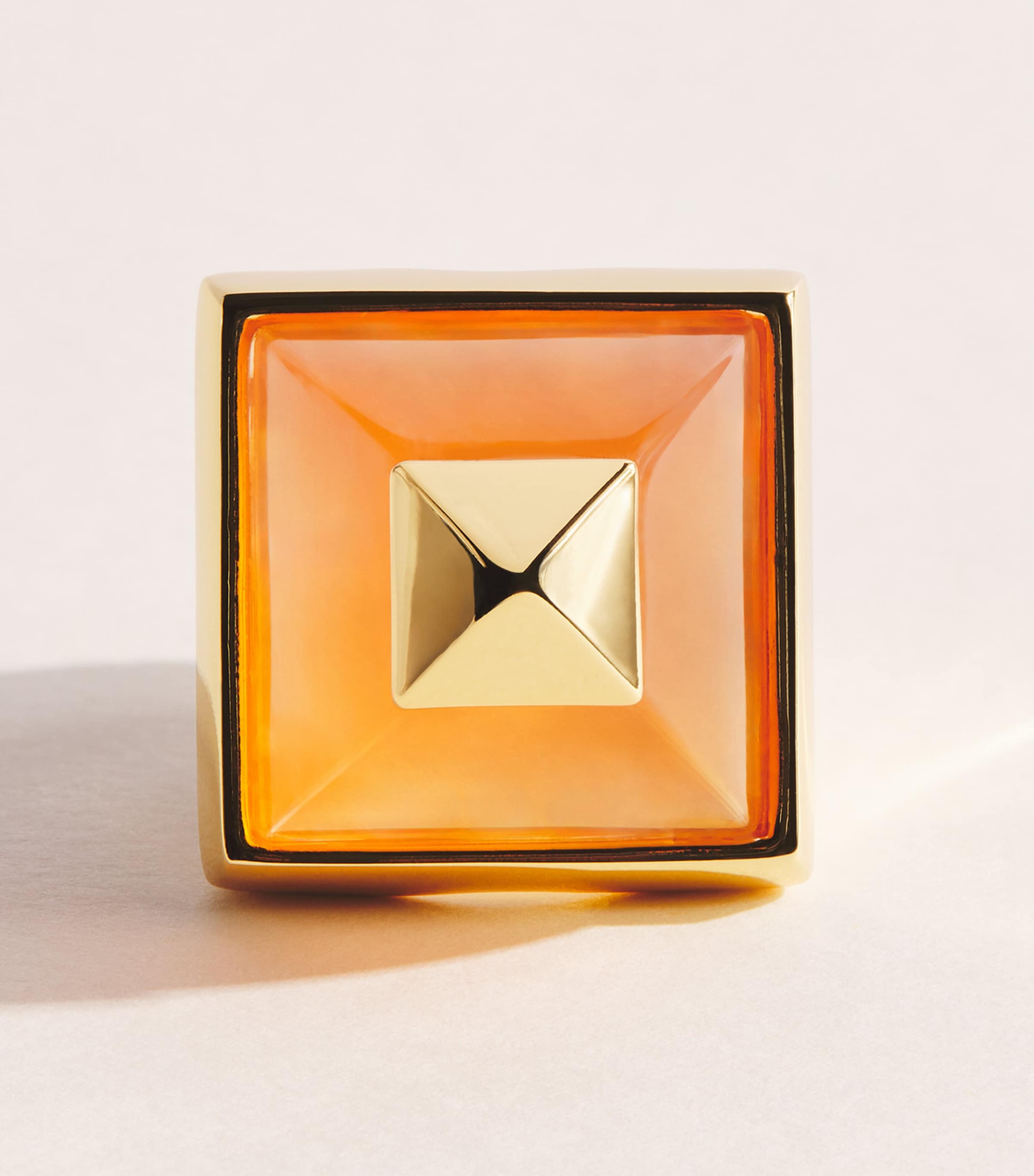 Eddie Borgo Gold-Plated Sugarloaf Pyramid Ring Gold/amber Image 1