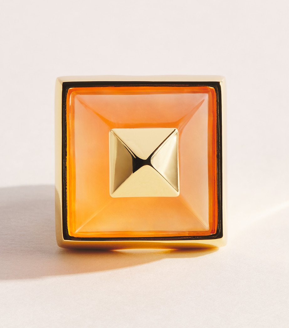 Eddie Borgo Gold-Plated Sugarloaf Pyramid Ring Gold/amber Image 1