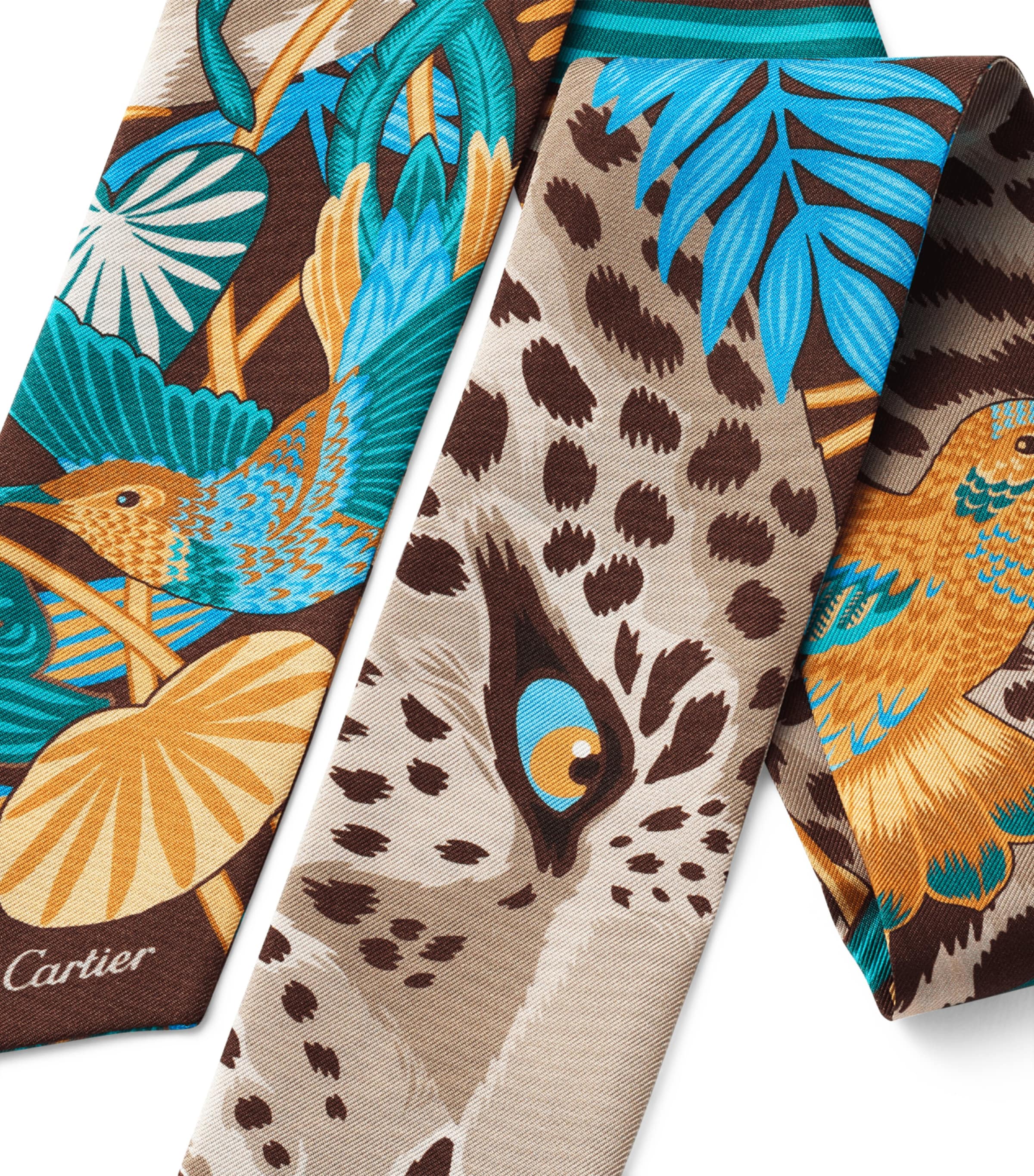 Silk Panthère Jungle Scarf BEIGE Image 3