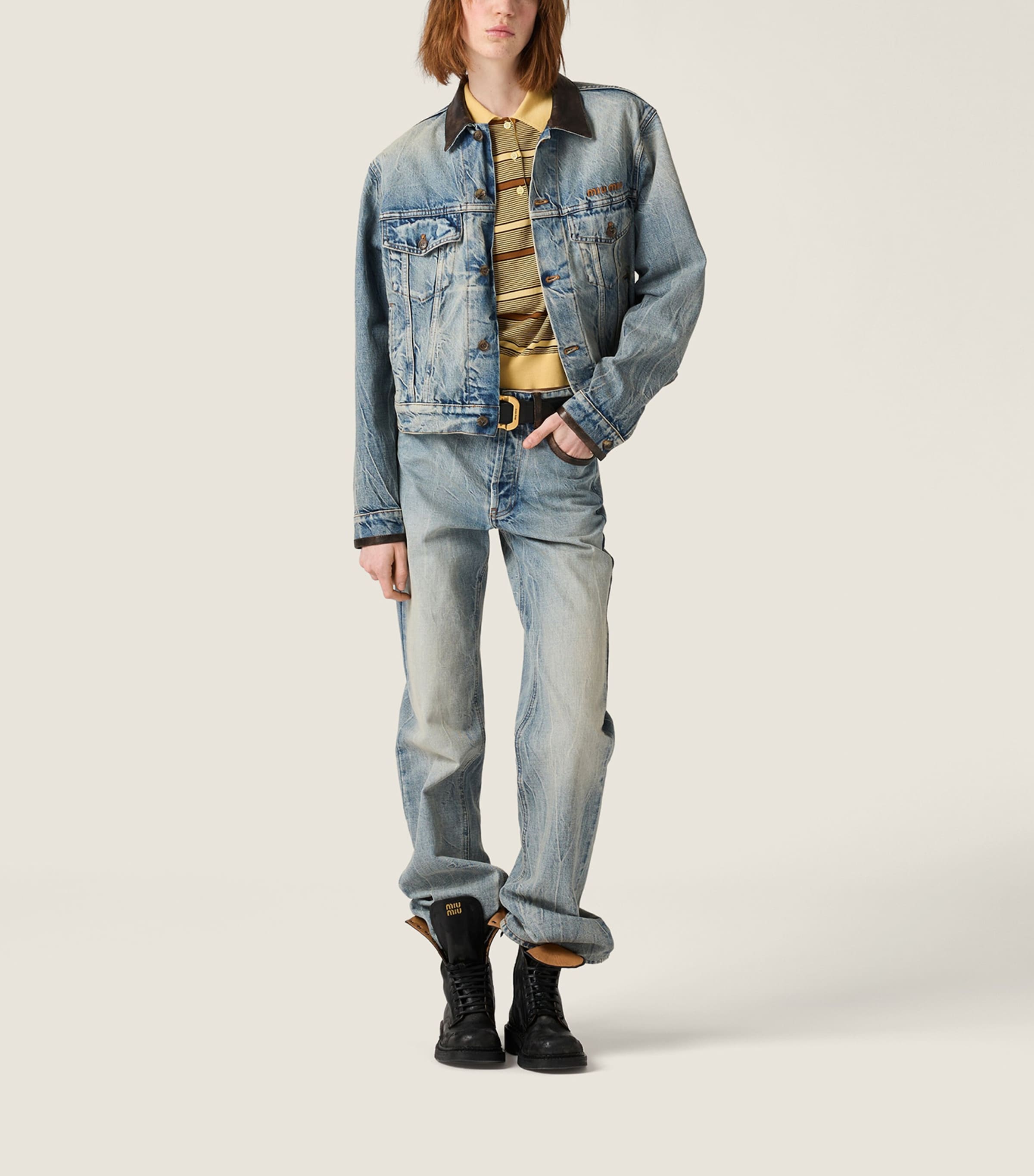 Denim Blouson Jacket F0076 Image 2