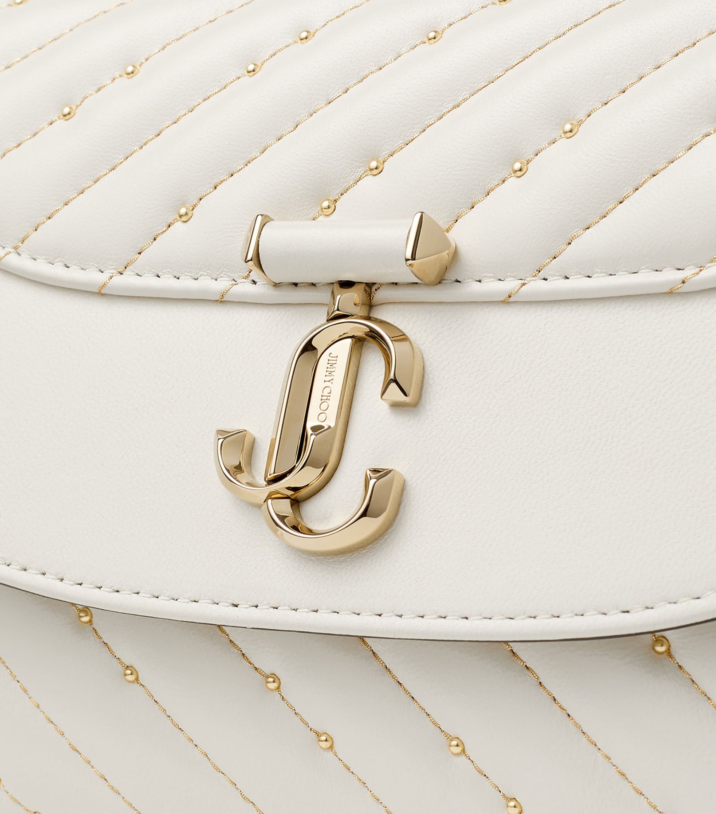 Jimmy Choo Leather Curve Top-Handle Bag Latte/shiny Gold Image 5