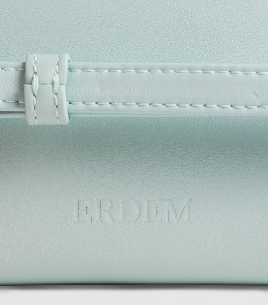 Erdem Mini Leather Bloom Top-Handle Bag Duck Egg Image 5