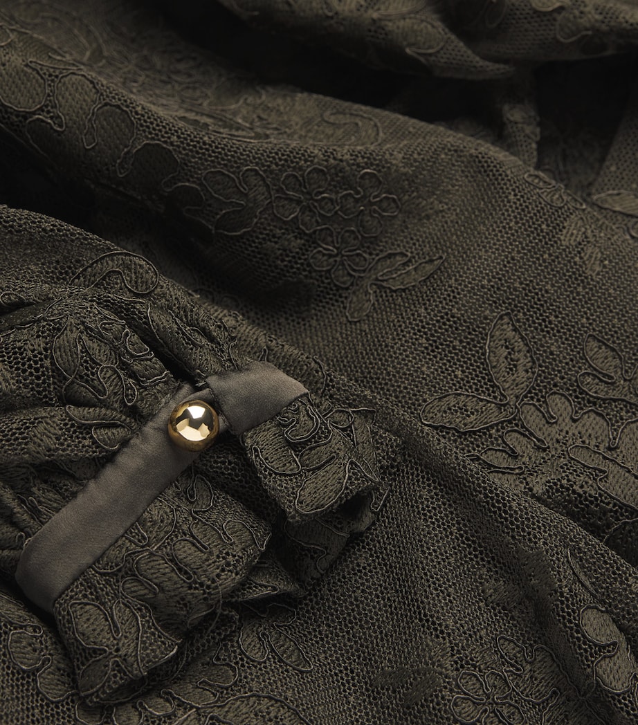 Lace-Silk Memento Maxi Dress OLIVE Image 5