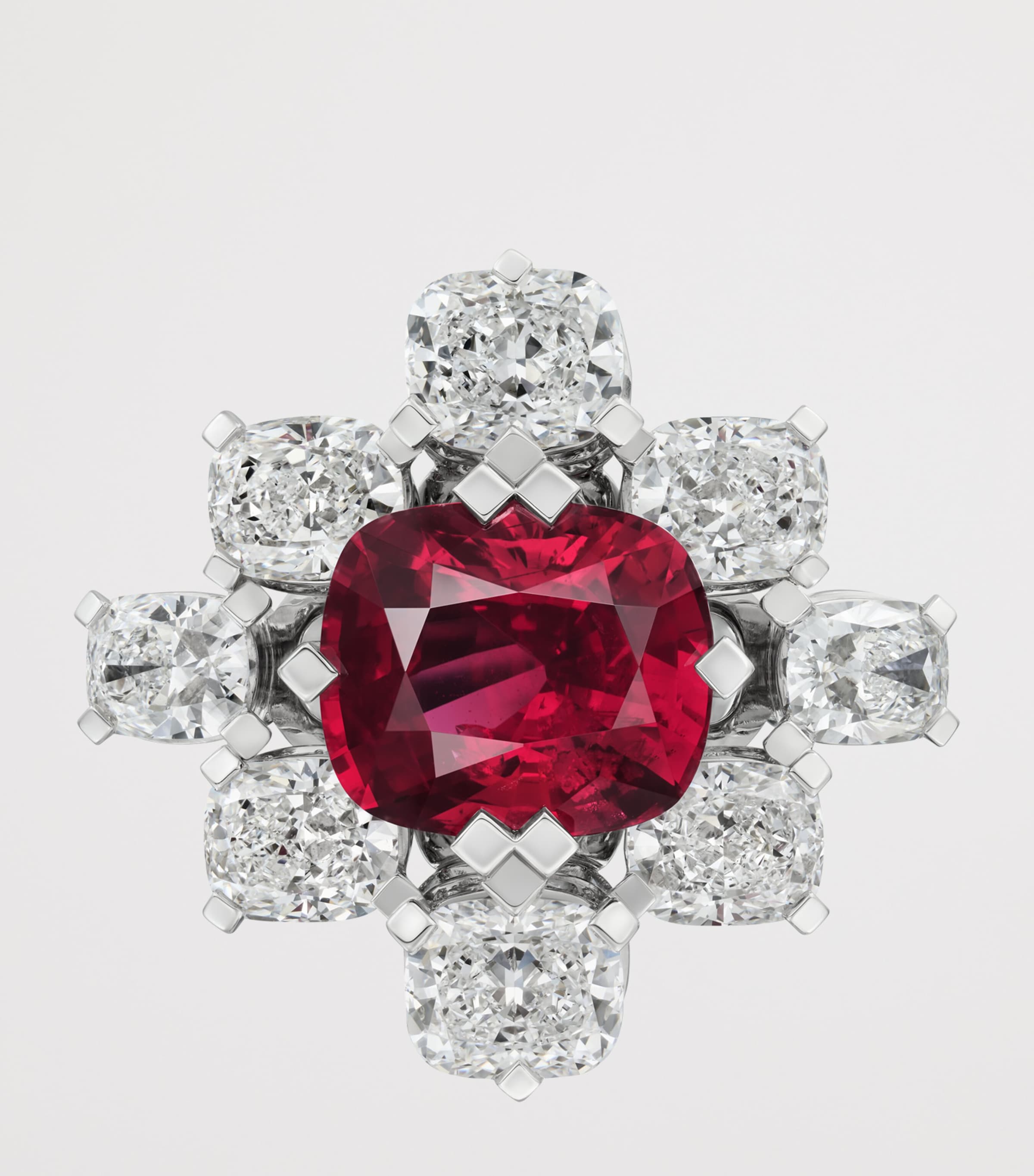 Cartier Platinum, Diamond and Ruby Tesselia Cocktail Ring Platinum Image 4