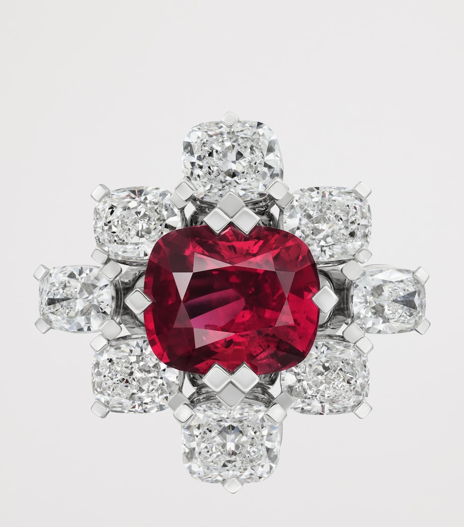 Cartier Platinum, Diamond and Ruby Tesselia Cocktail Ring Platinum Image 4