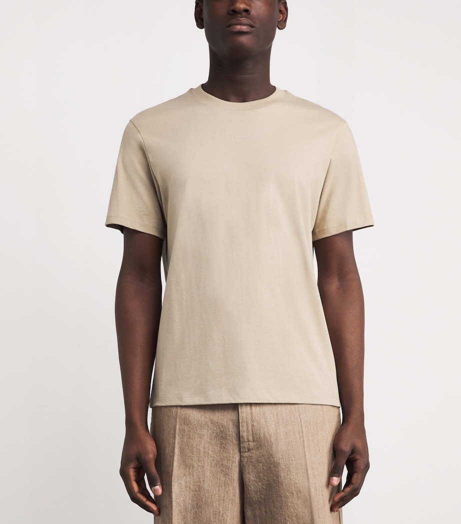 Cotton Logo T-Shirt BEIGE Image 3