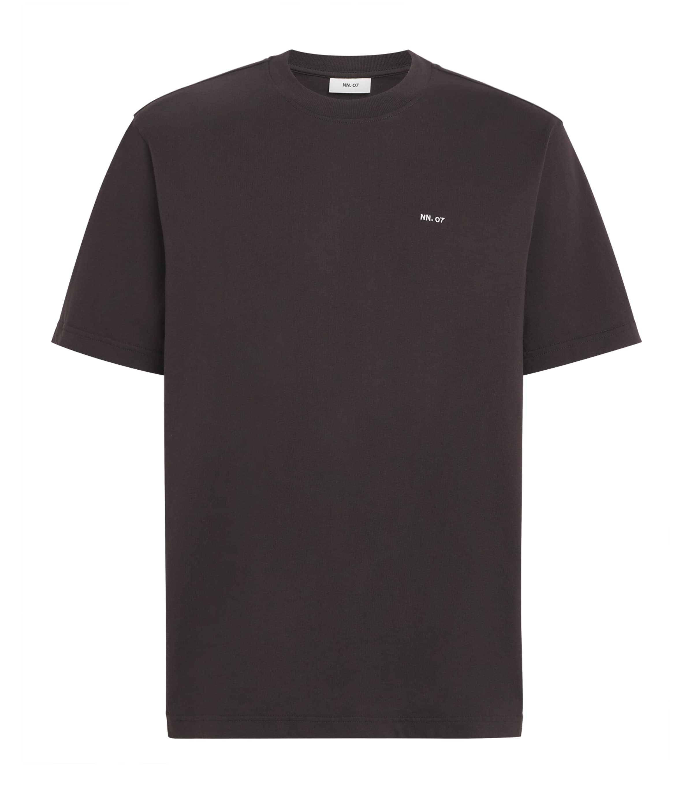 NN.07 Mens Pima Cotton Logo T-Shirt Deep Truffle Image 1