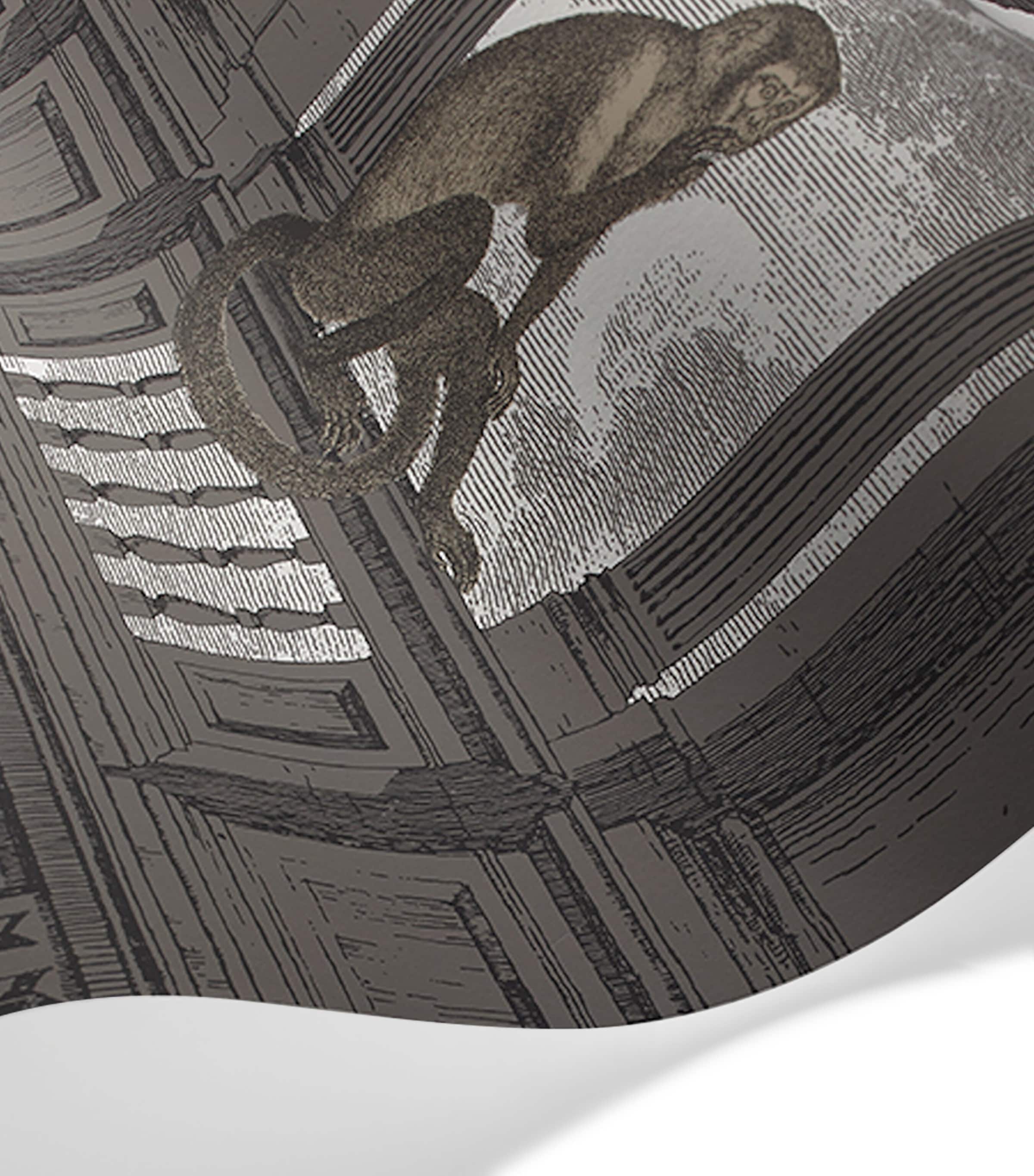 x Fornasetti Procuratie con Vista Wallpaper Roll SOOT & SNOW Image 2