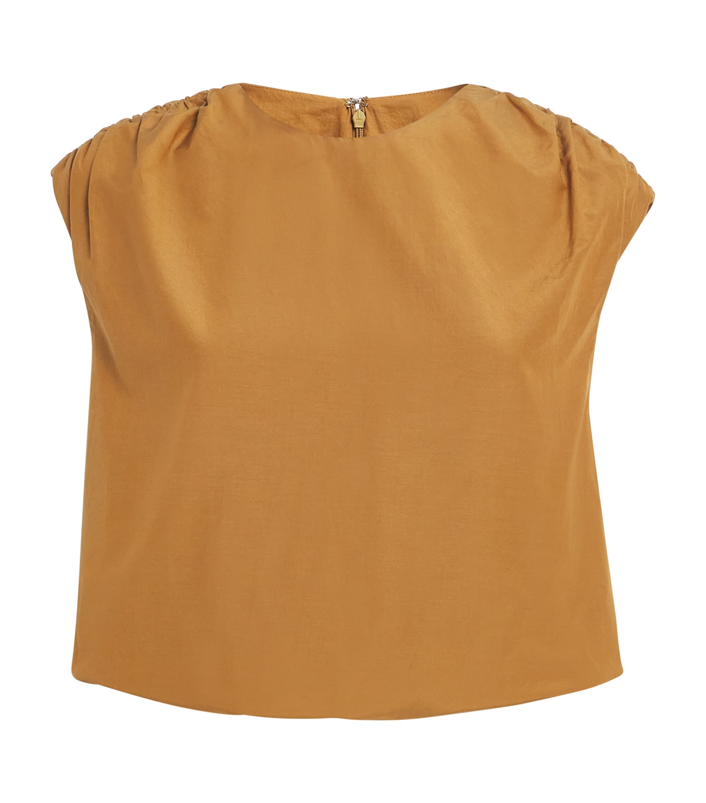 Loulou De Saison Cotton-silk Cosma Top In Brown