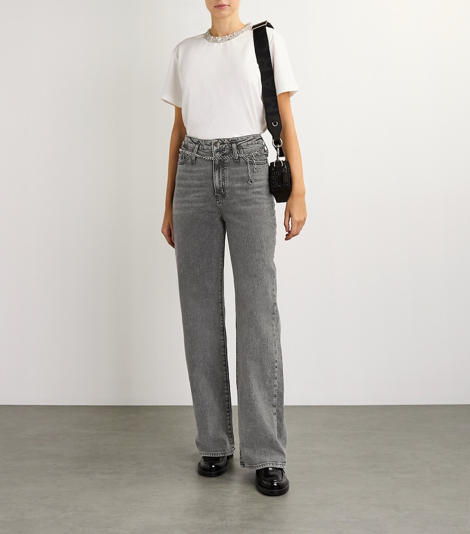 Chain-Detail Wide-Leg Jeans GREY Image 2