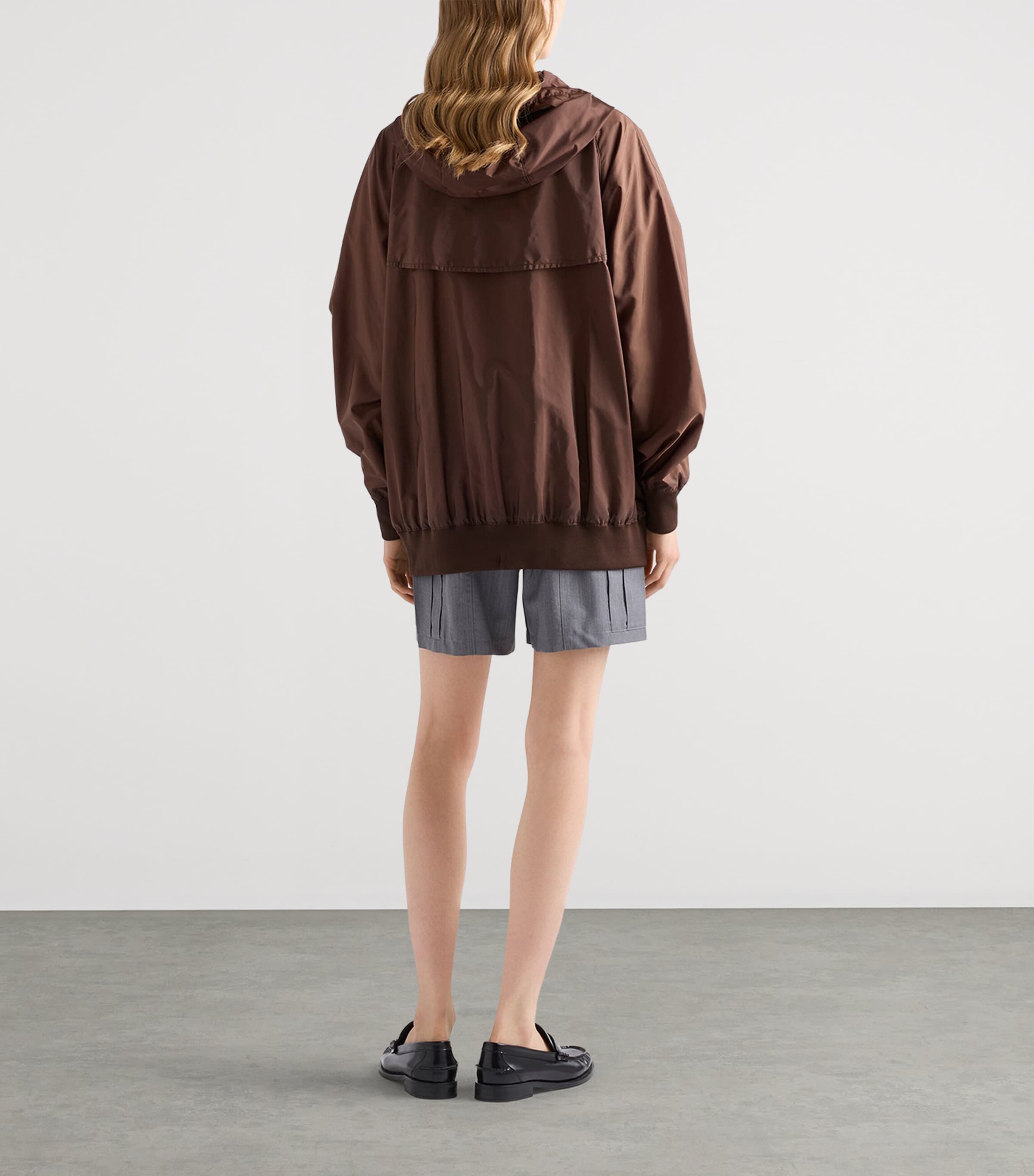 Prada Womens Re-Nylon Belted Raincoat Brown Image 5