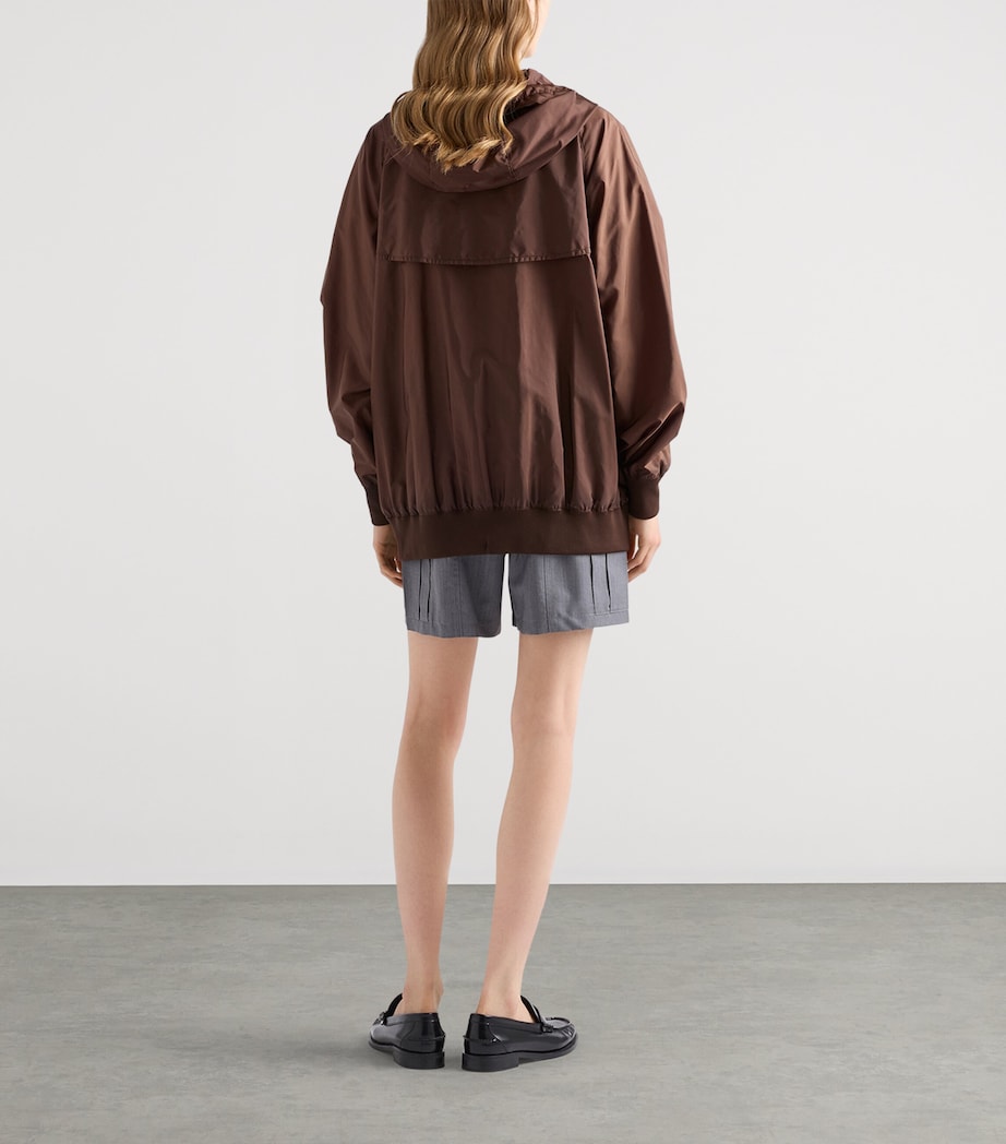 Prada Womens Re-Nylon Belted Raincoat Brown Image 5