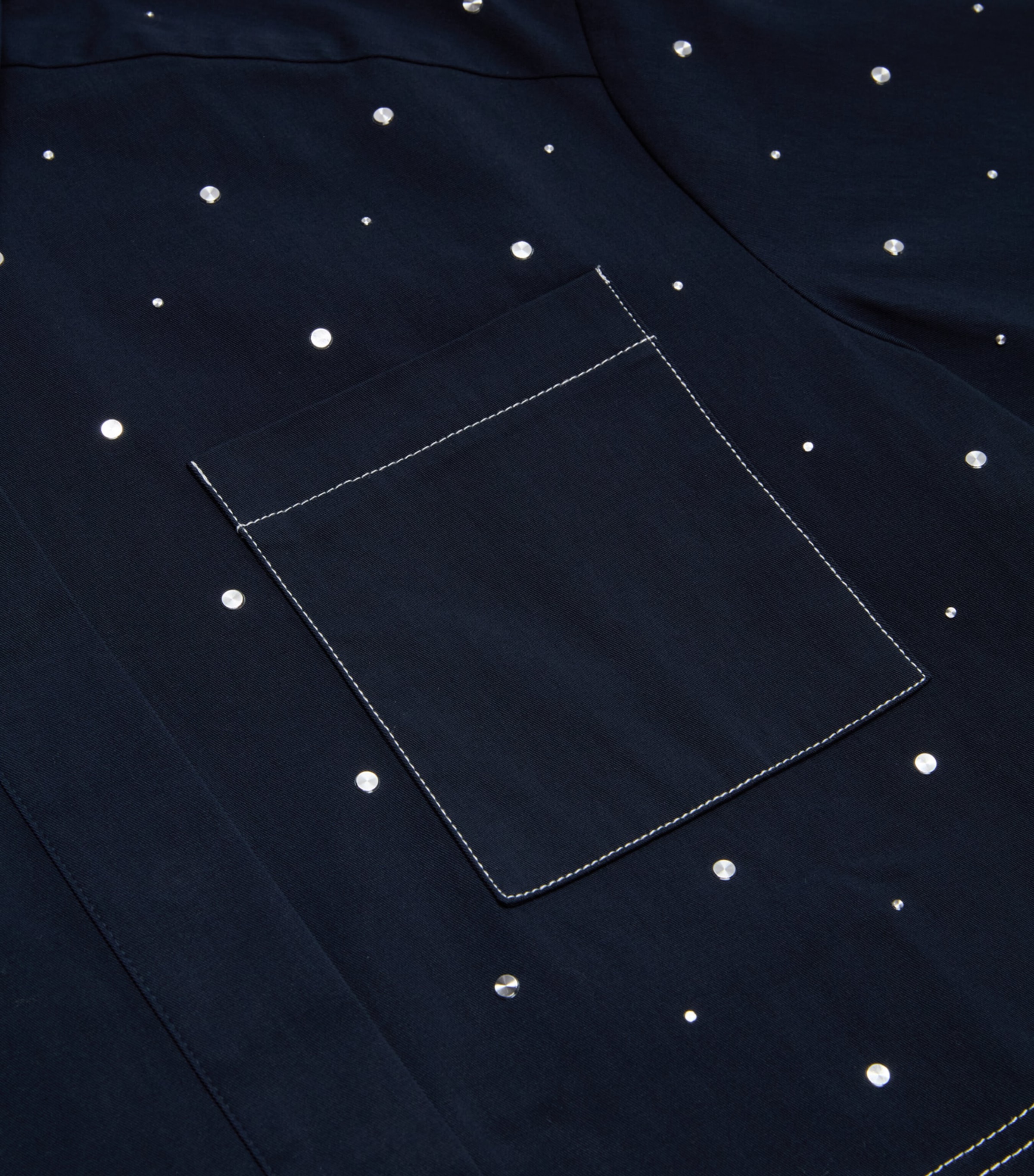 Studded Cropped Shirt NAVY Image 2