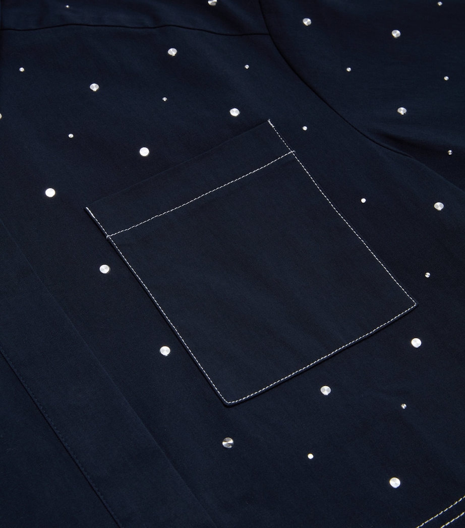 Studded Cropped Shirt NAVY Image 2