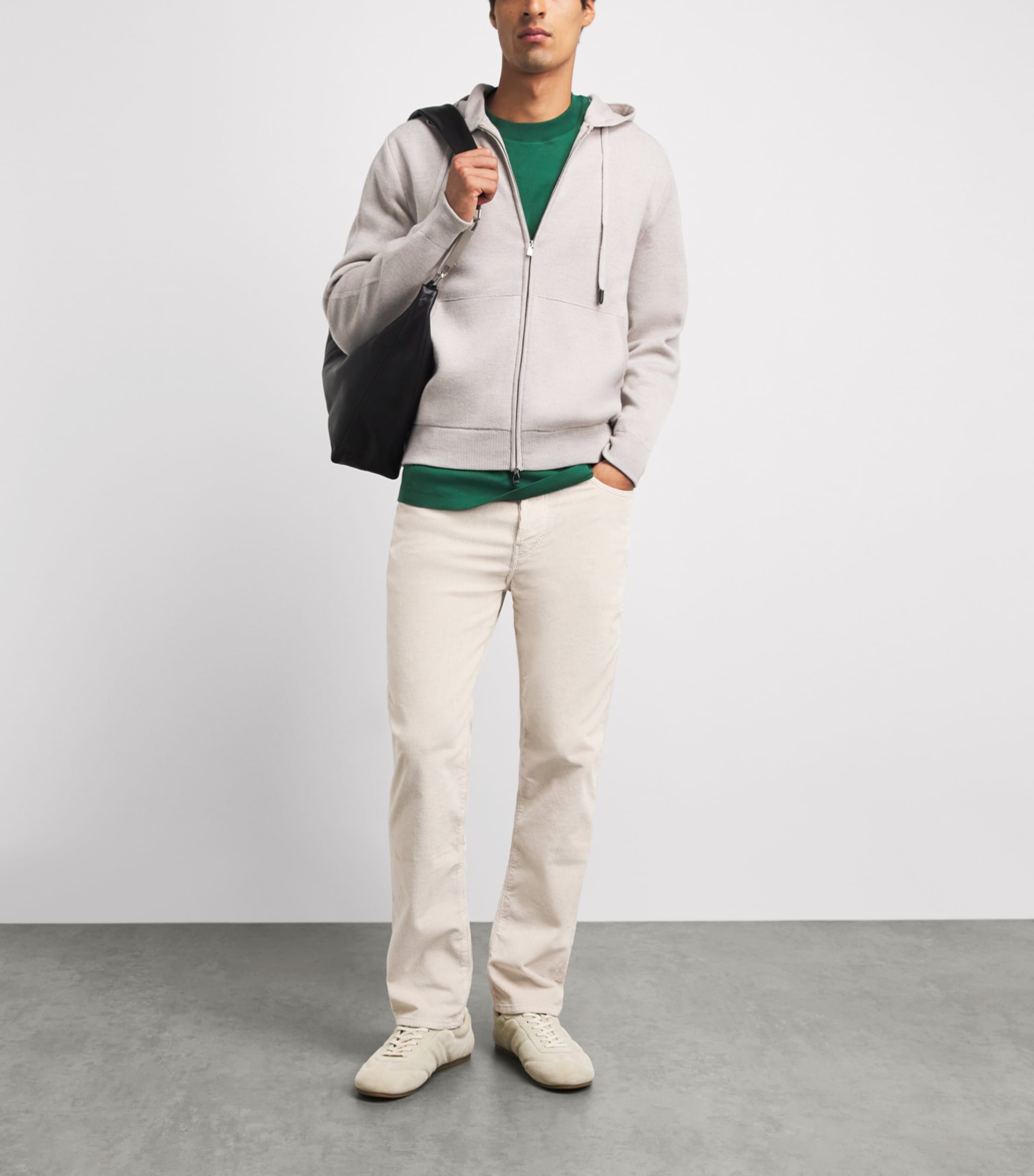 Jacob Cohën Mens Corduroy Edo Straight-Fit Chinos Light Grey Image 2