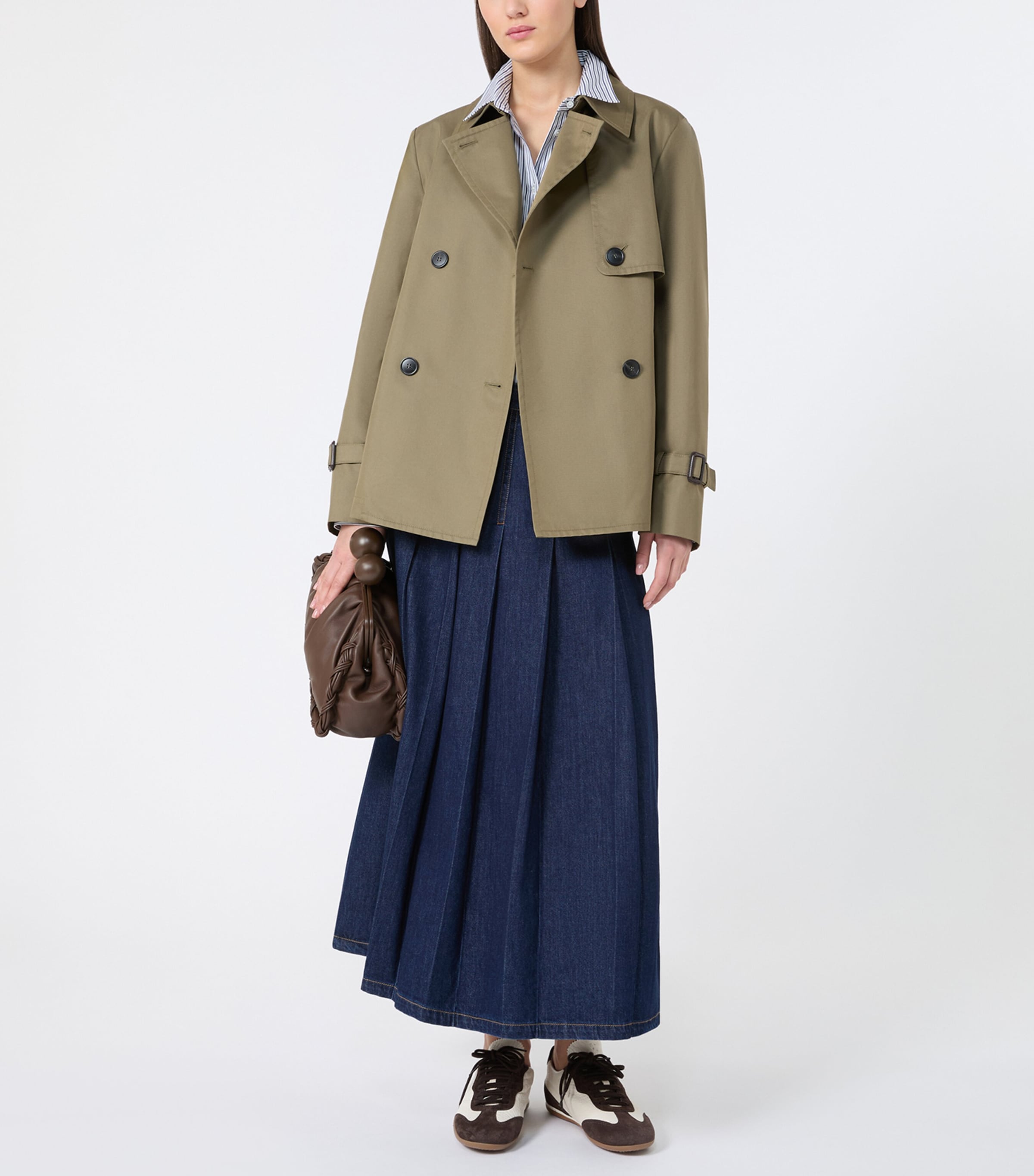 Weekend Max Mara Womens Cotton-Blend Trench Jacket Mud Image 6