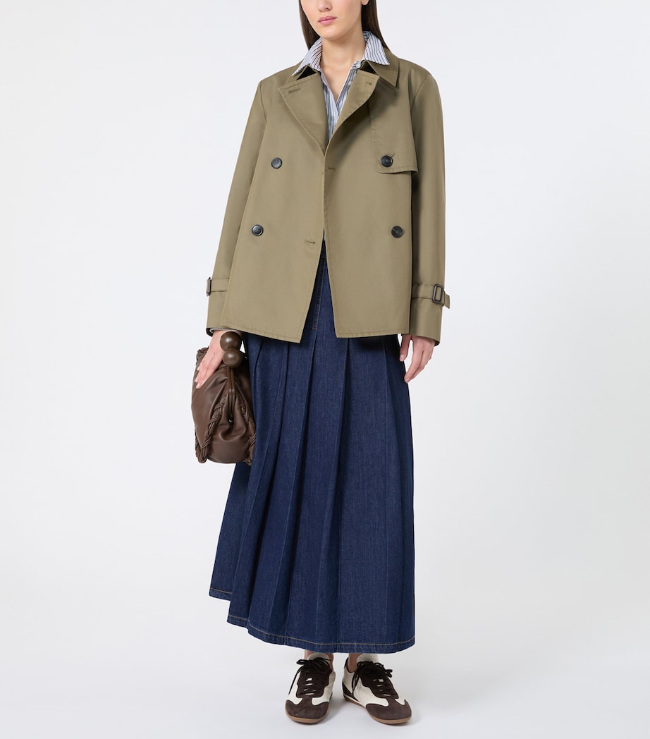 Weekend Max Mara Womens Cotton-Blend Trench Jacket Mud Image 6