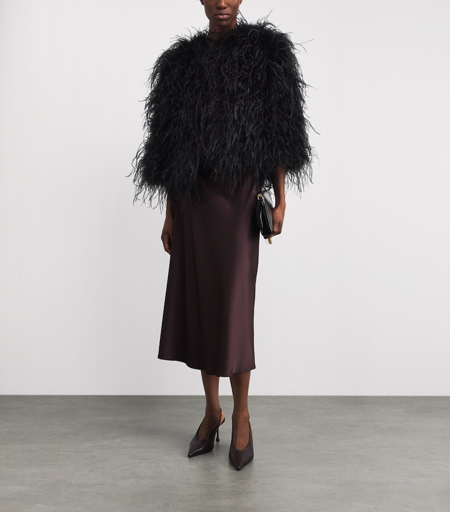 Yves Salomon Womens Ostrich Feather Jacket Image 2