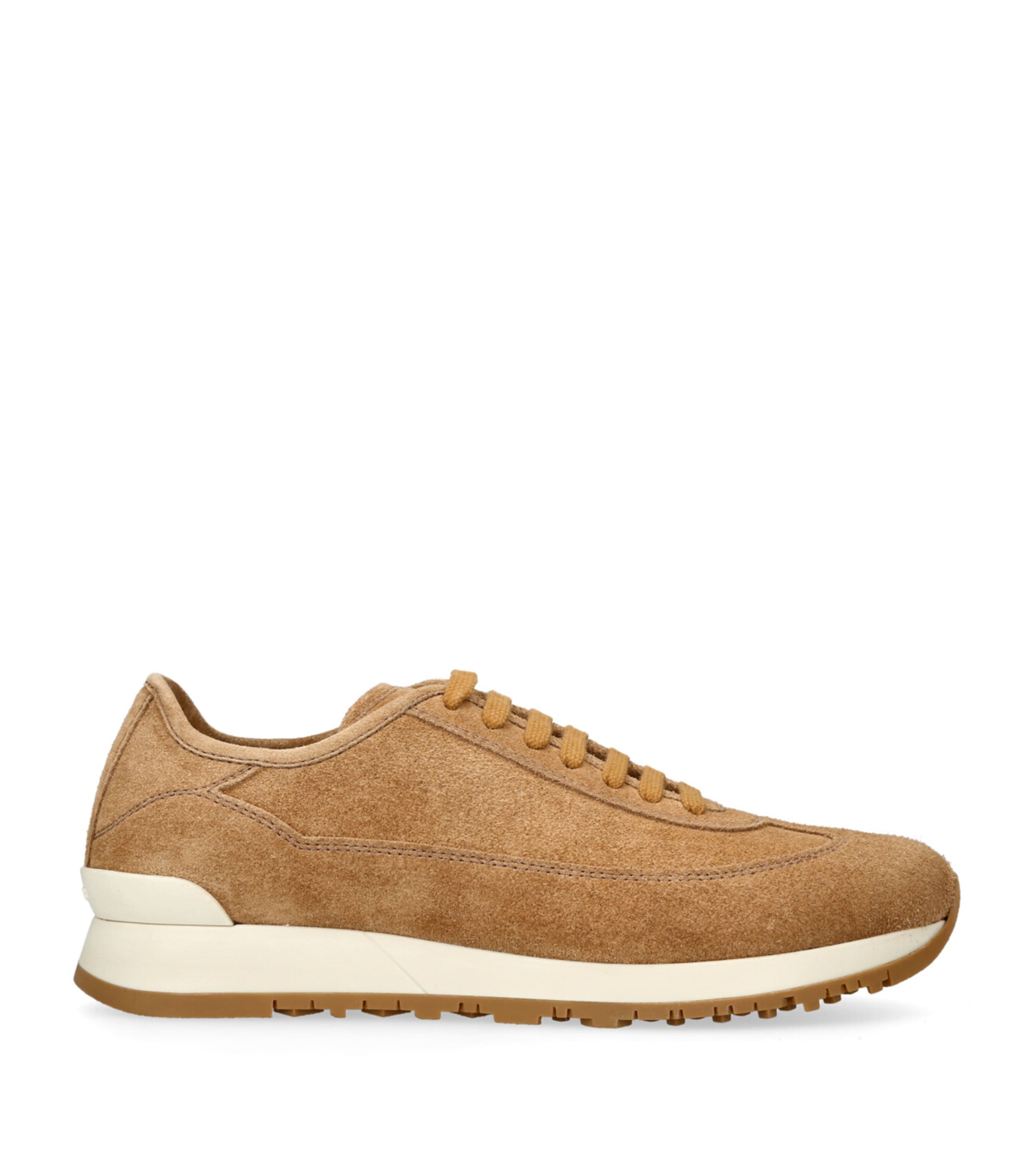 Shop John Lobb Suede Foundry Ii Sneakers In Beige