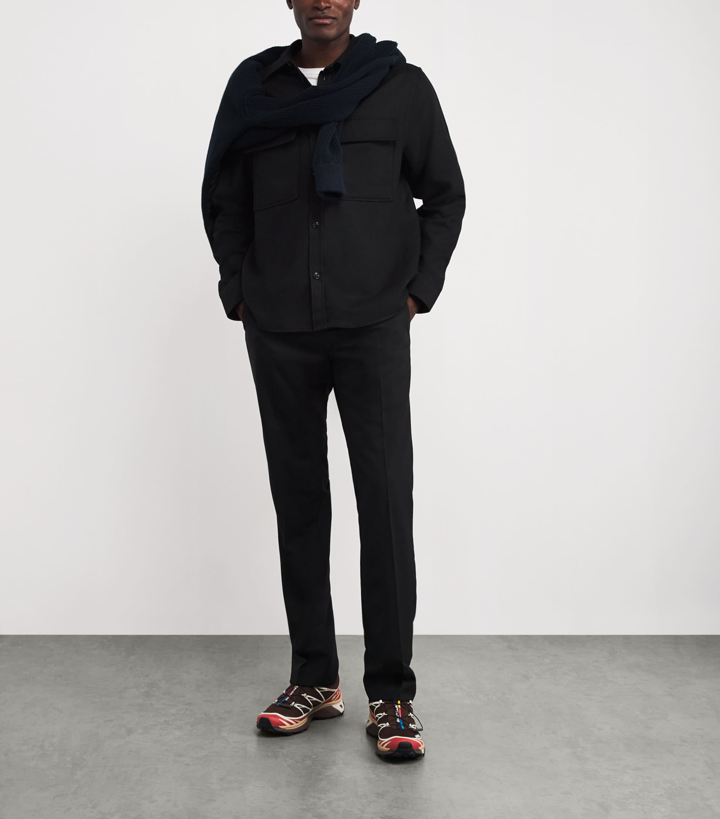 Wool-Blend Overshirt 9999 BLACK Image 2